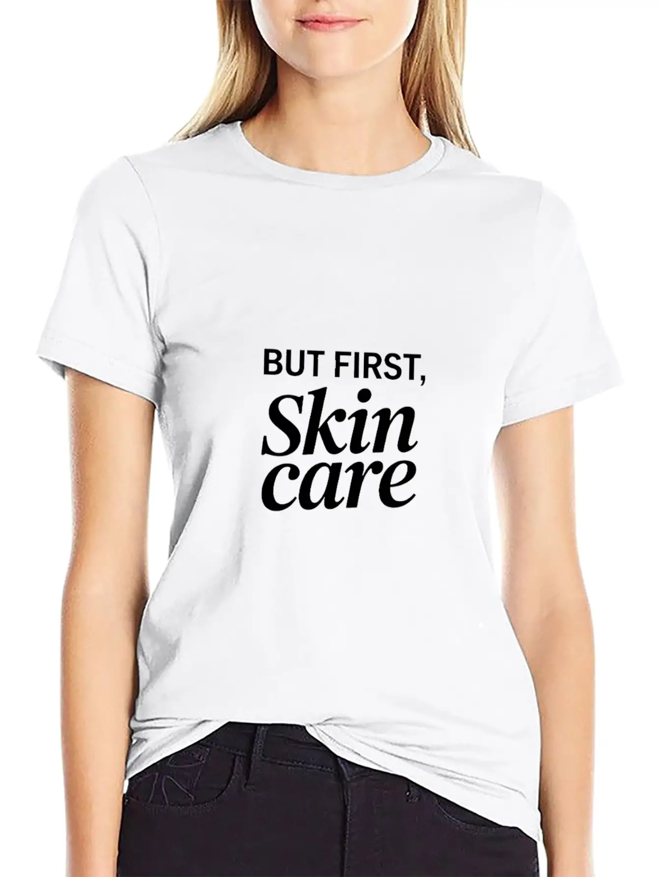 But First Skincare Skin Therapist Cosmetics Lightweight Cotton T-Shirt – Daily Comfort Graphic Shirt
