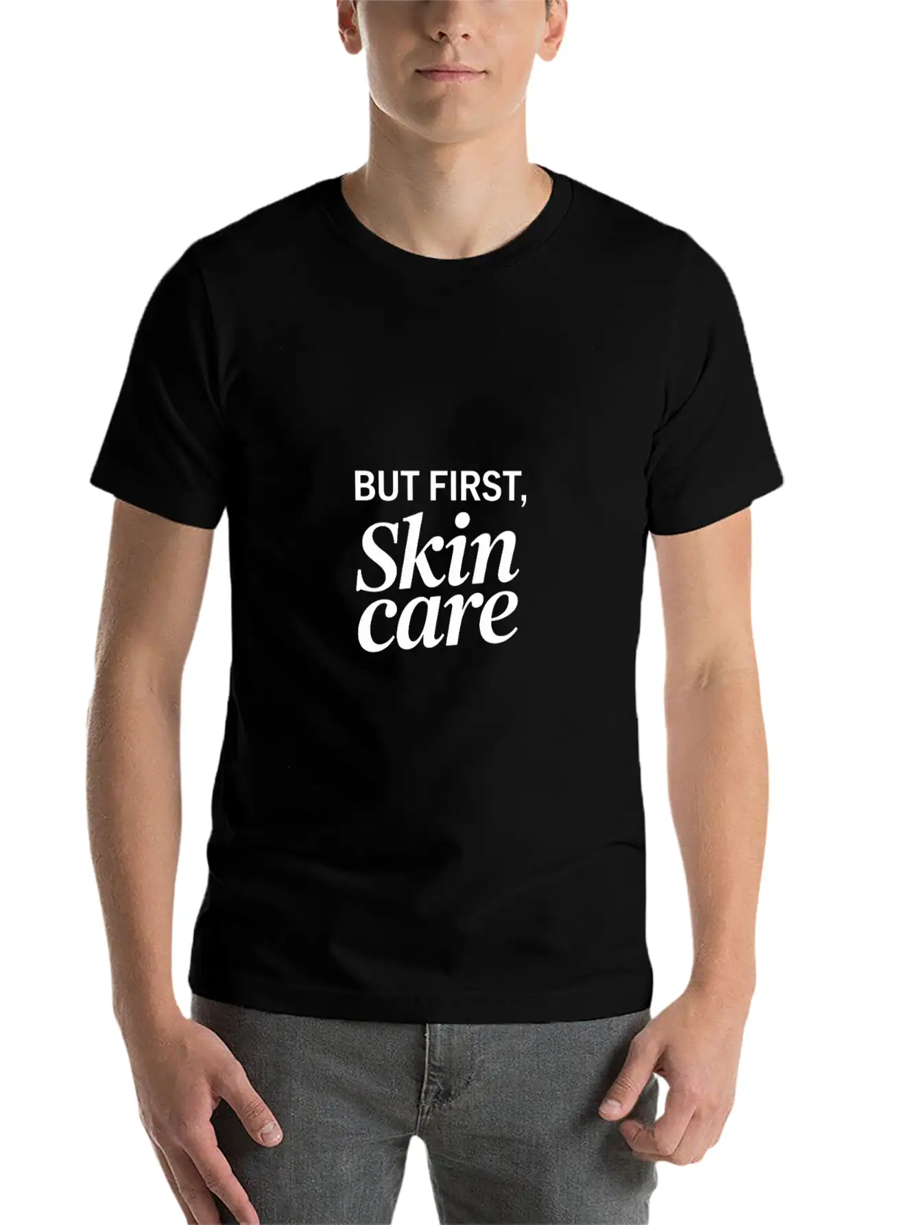 But First Skincare Skin Therapist Cosmetics Lightweight Cotton T-Shirt – Daily Comfort Graphic Shirt