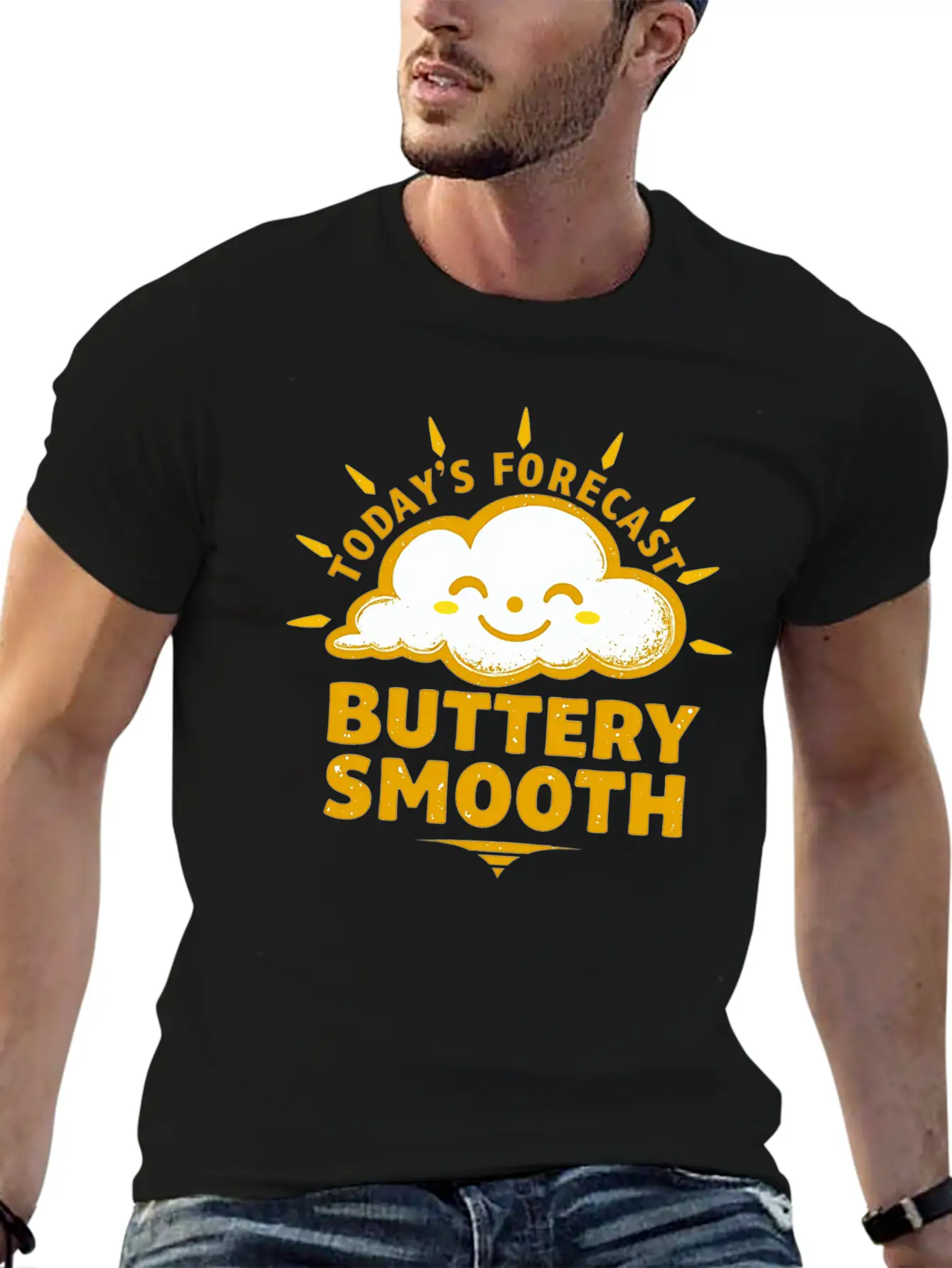 BUTTERY SMOOTH WEATHER Lightweight Cotton T-Shirt – Daily Comfort Graphic Shirt