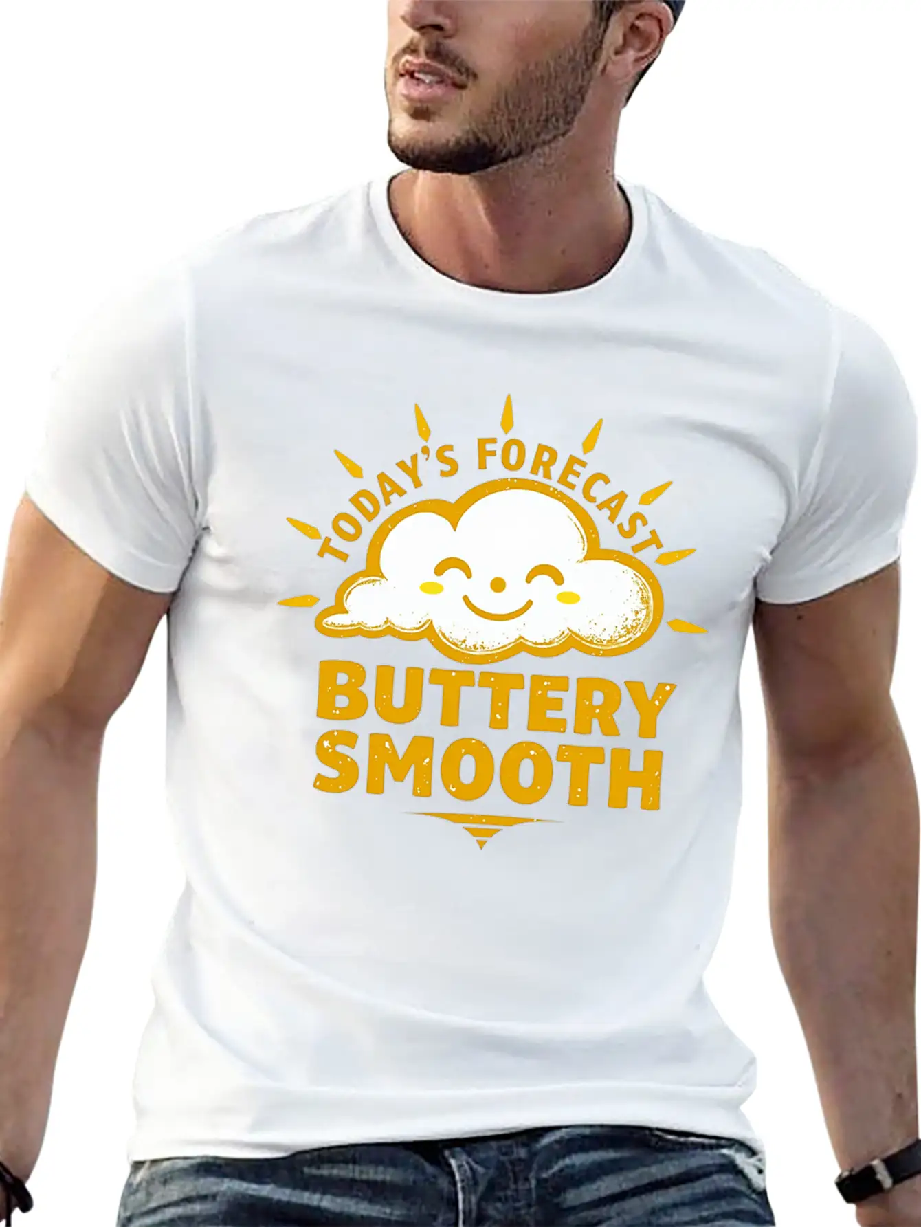 BUTTERY SMOOTH WEATHER Lightweight Cotton T-Shirt – Daily Comfort Graphic Shirt
