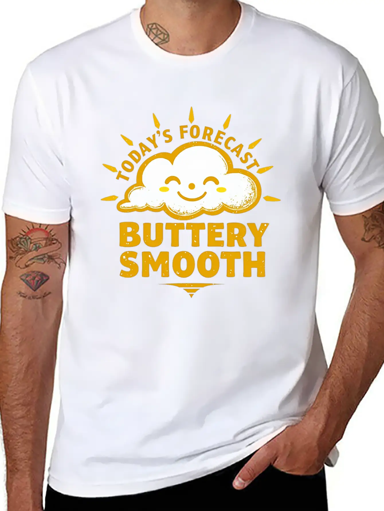 BUTTERY SMOOTH WEATHER Lightweight Cotton T-Shirt – Daily Comfort Graphic Shirt