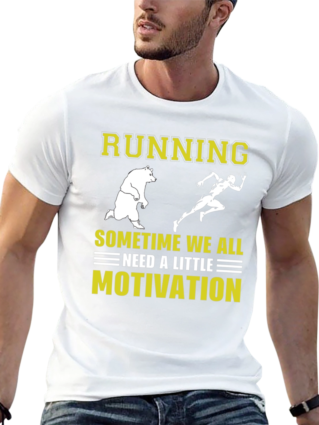 Running Motivation T-Shirt - Bear Chasing Runner