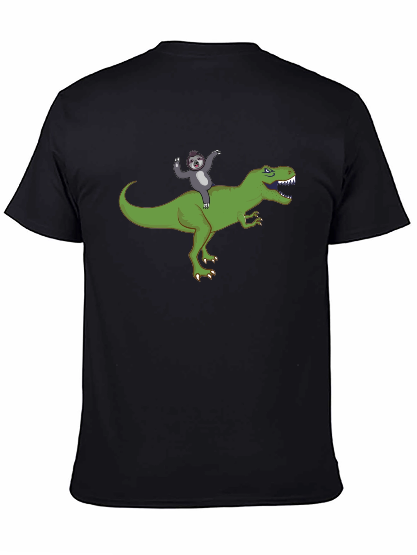 Sloth Riding T-Rex Funny Graphic T-Shirt