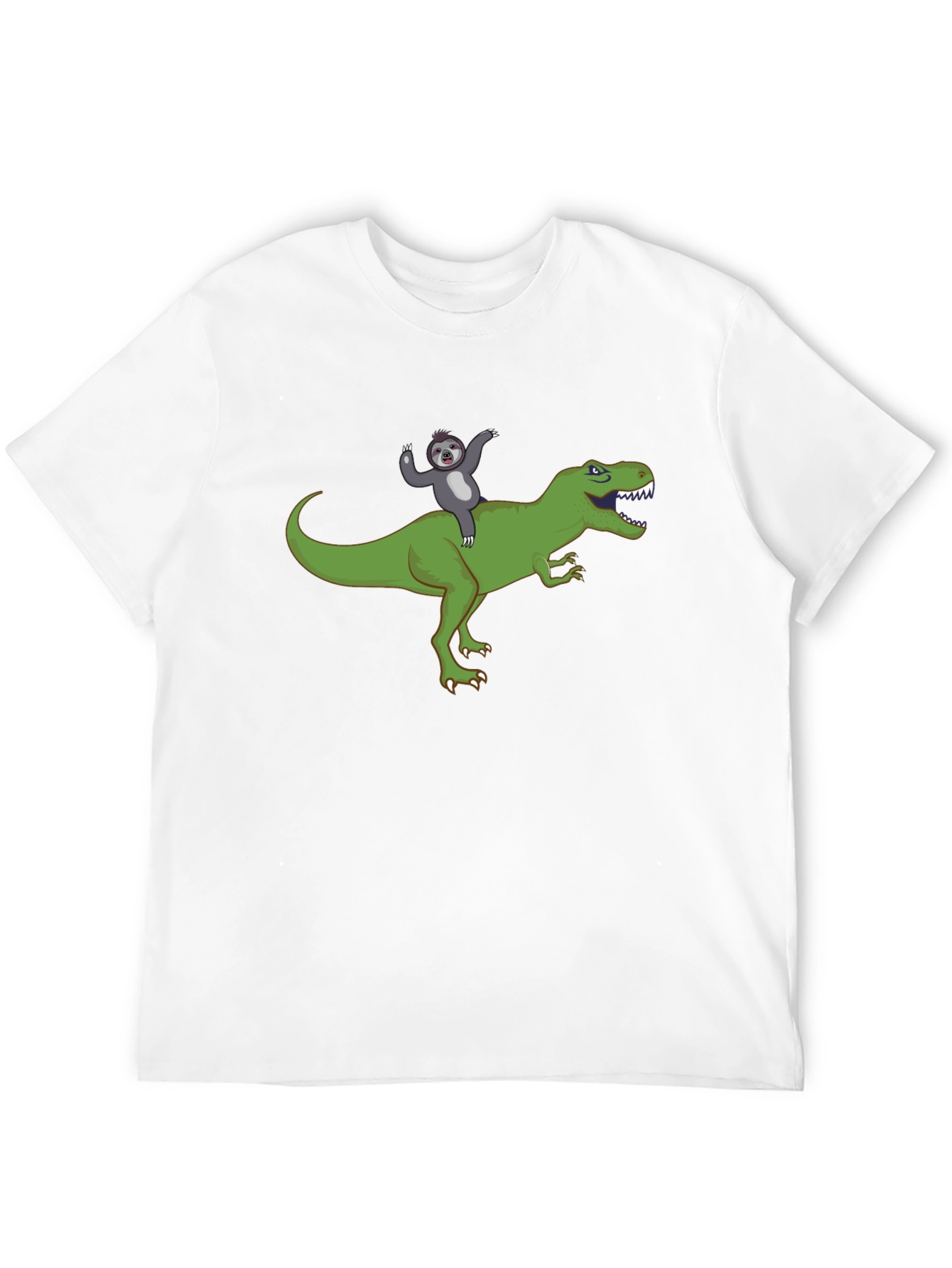 Sloth Riding T-Rex Funny Graphic T-Shirt