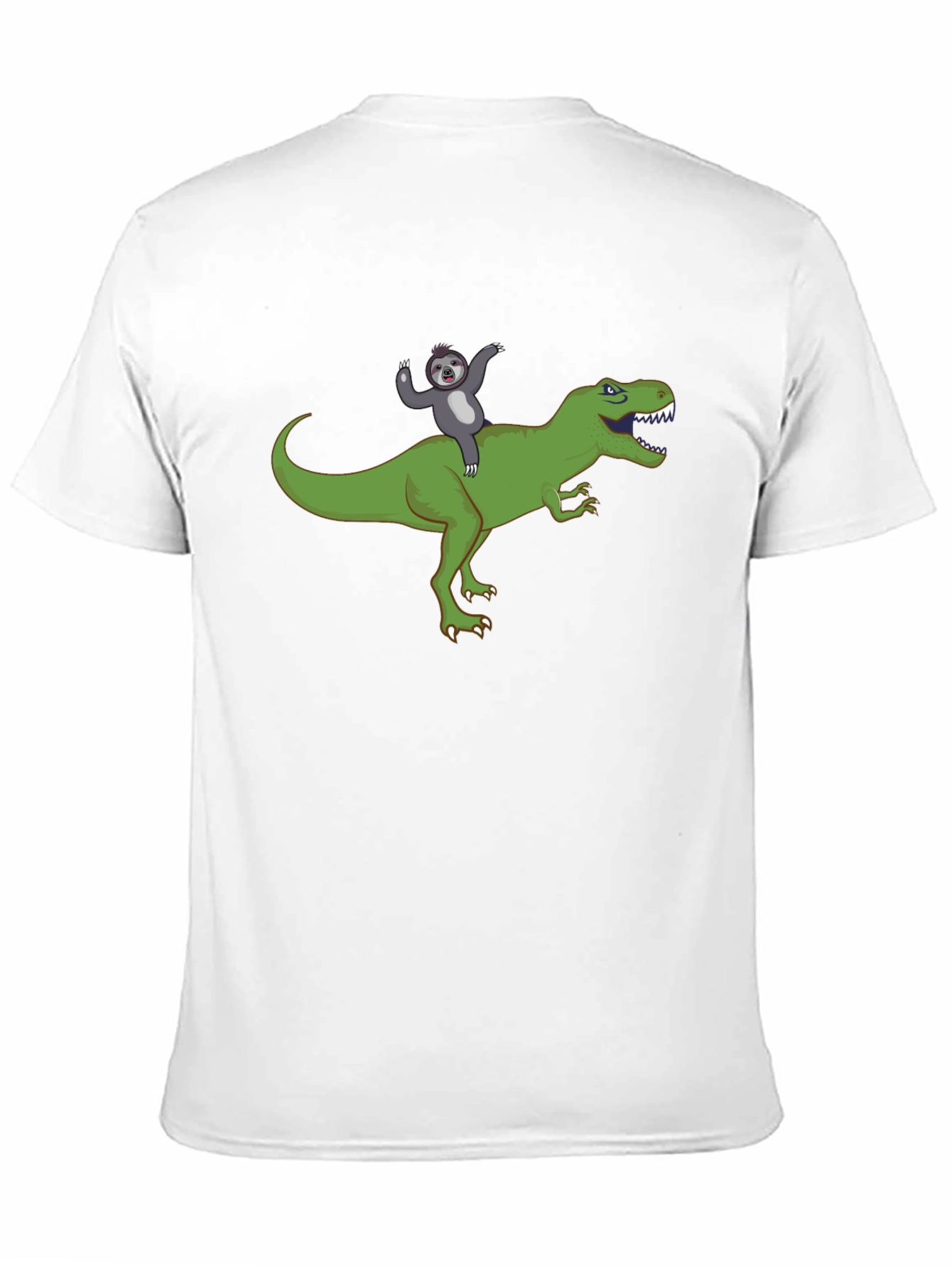 Sloth Riding T-Rex Funny Graphic T-Shirt