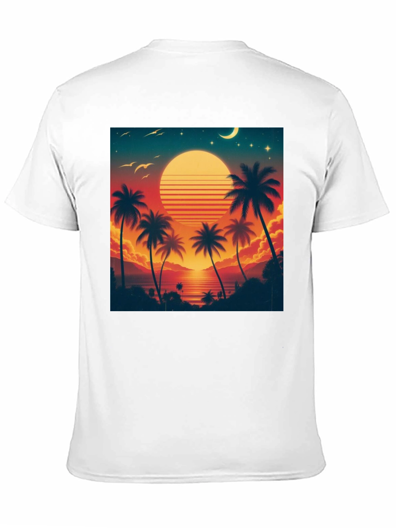 Retro Sunset Palm Tree Graphic Tee