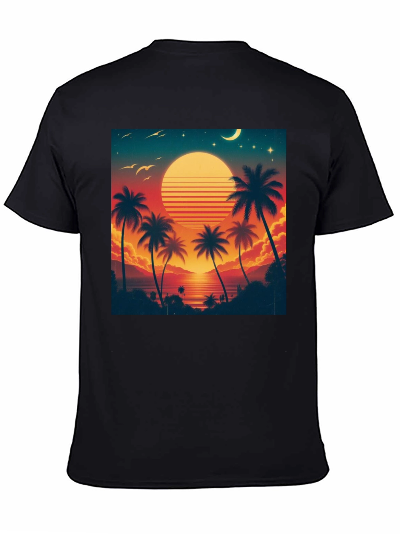 Retro Sunset Palm Tree Graphic Tee