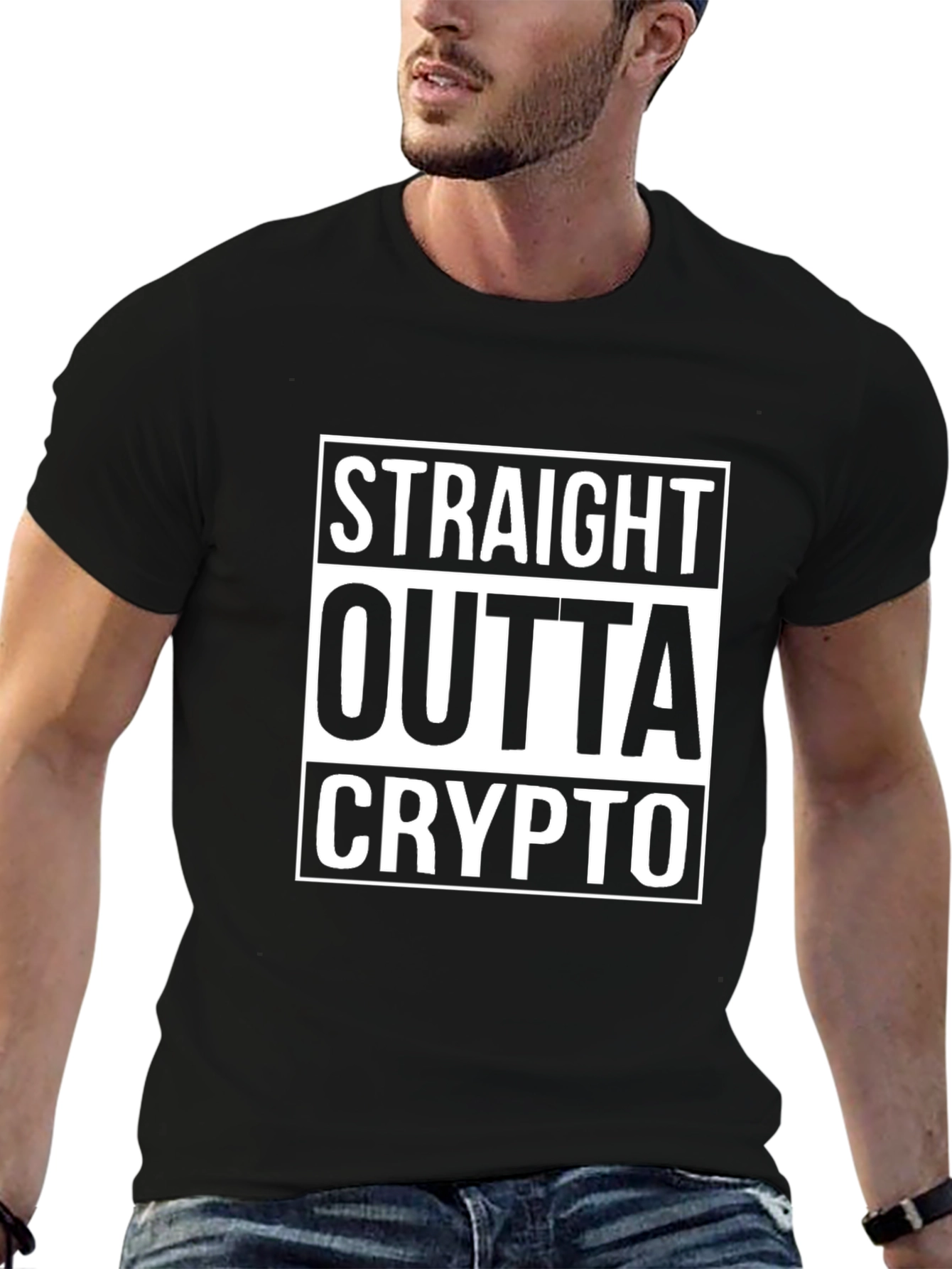 Straight Outta Crypto Black T-Shirt