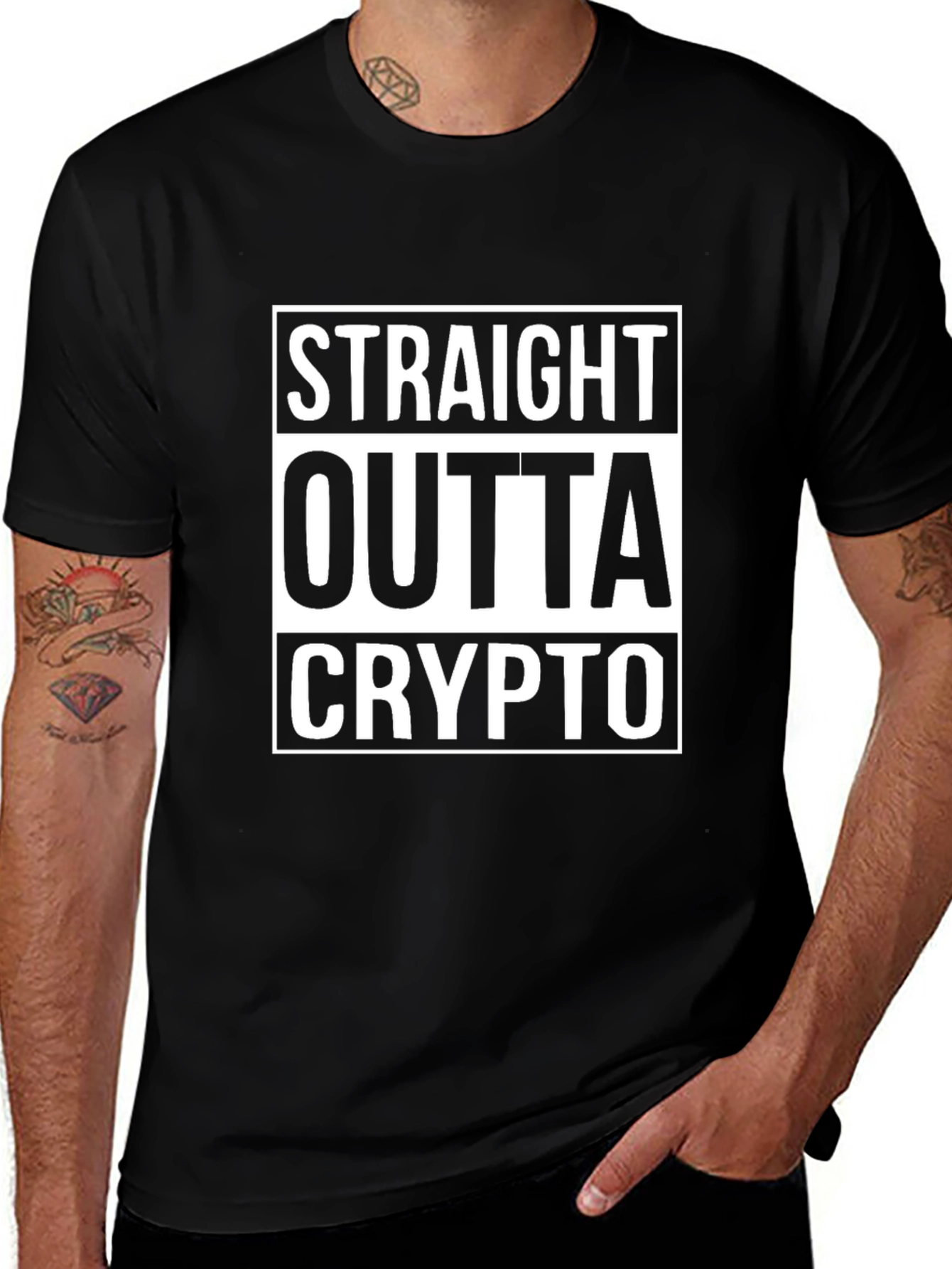 Straight Outta Crypto Black T-Shirt