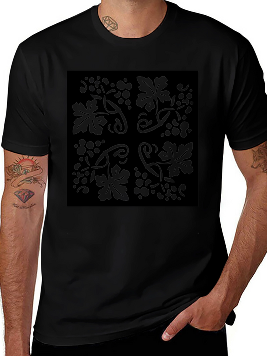 Black Floral Vine Graphic Tee