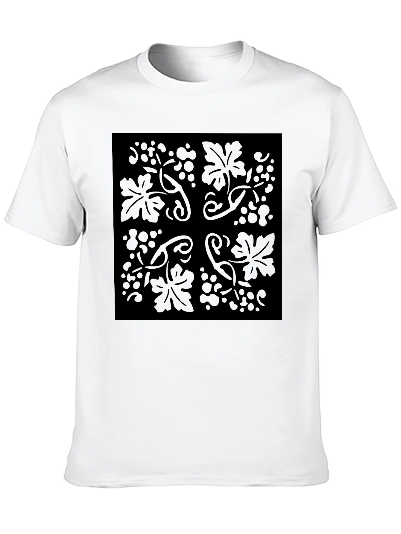 Black Floral Vine Graphic Tee