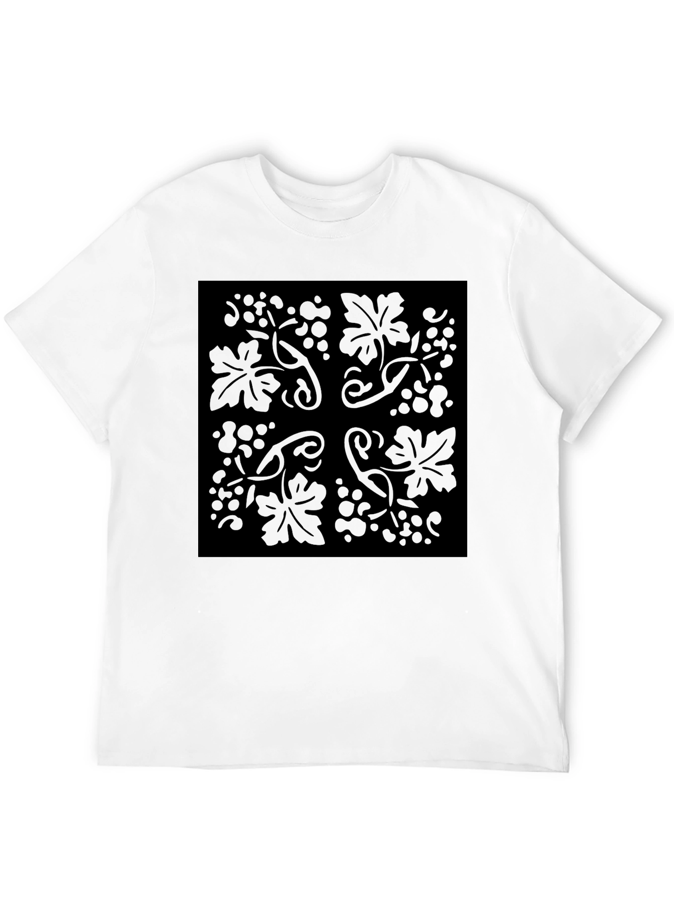 Black Floral Vine Graphic Tee