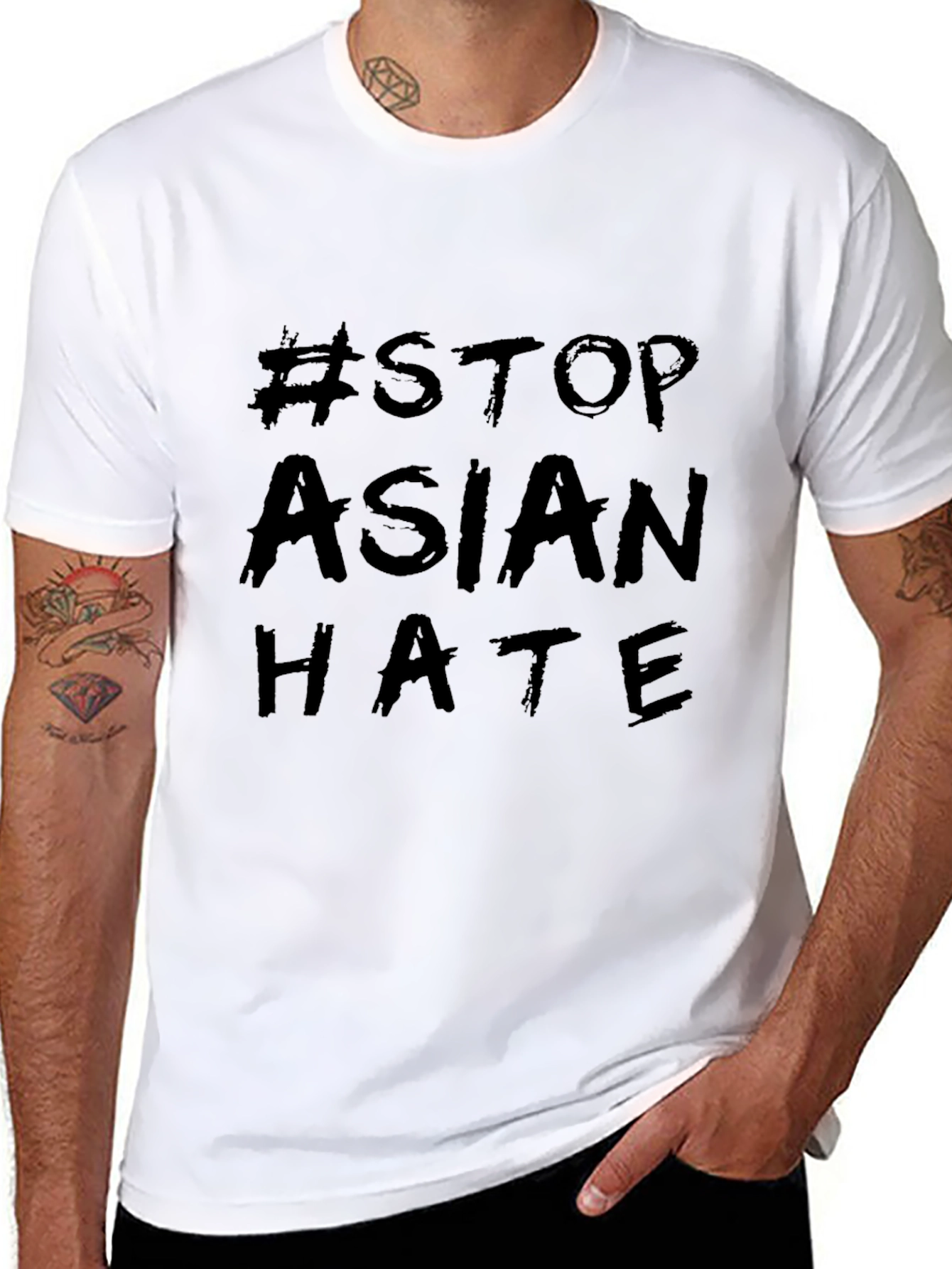 Stop Asian Hate Black T-Shirt Activism Protest
