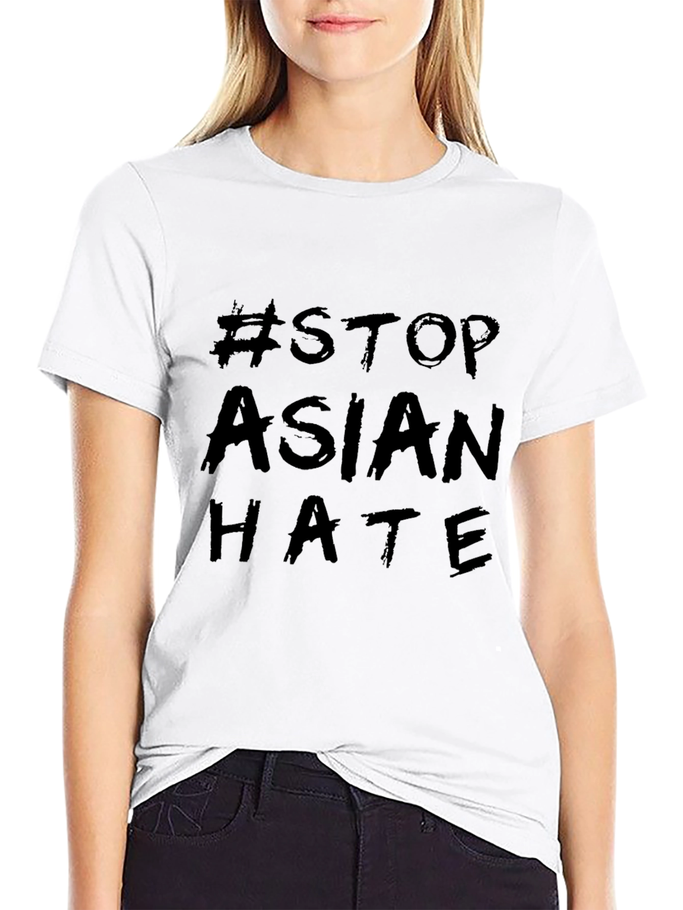 Stop Asian Hate Black T-Shirt Activism Protest