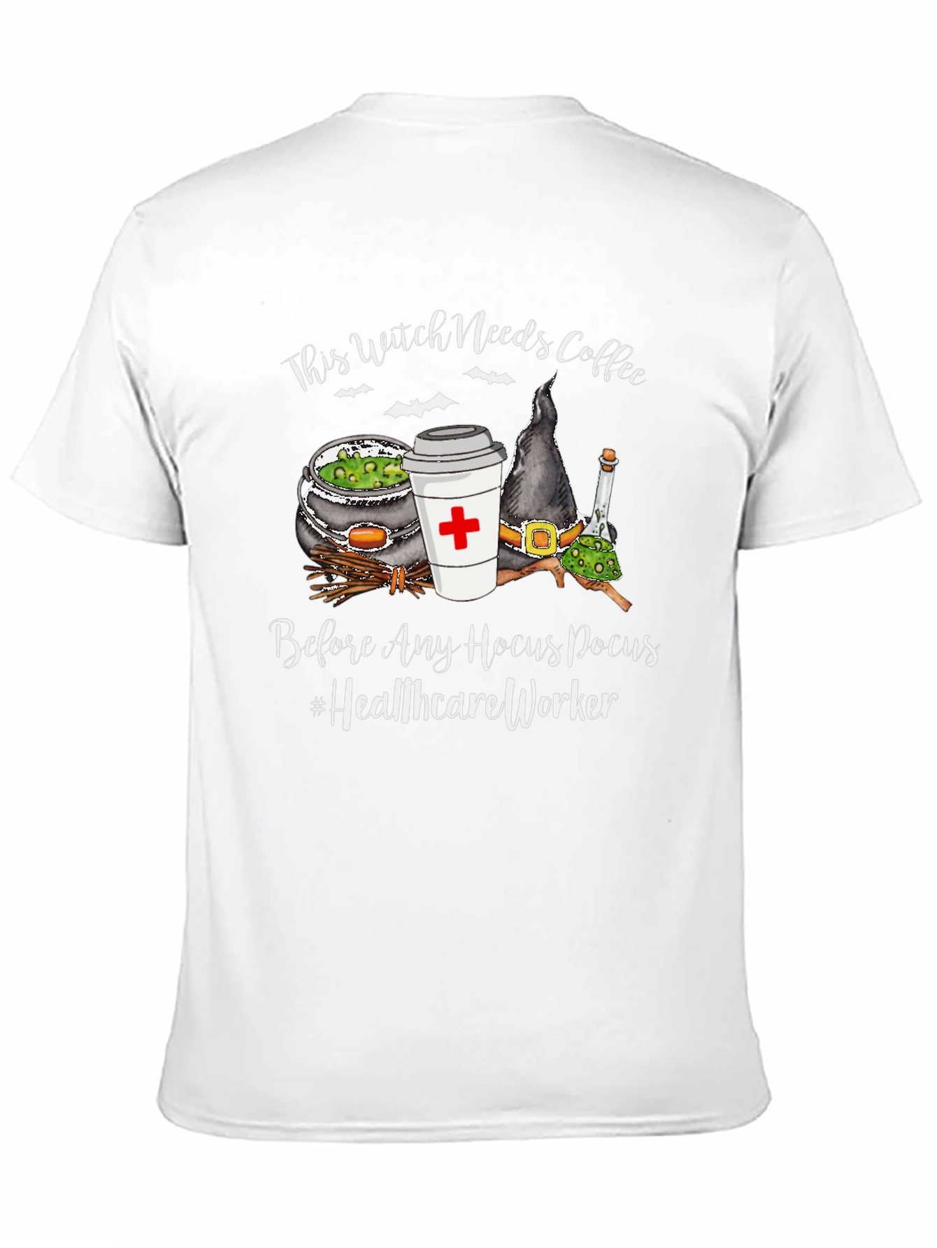 Witch Needs Coffee T-Shirt - Healthcare Worker Halloween