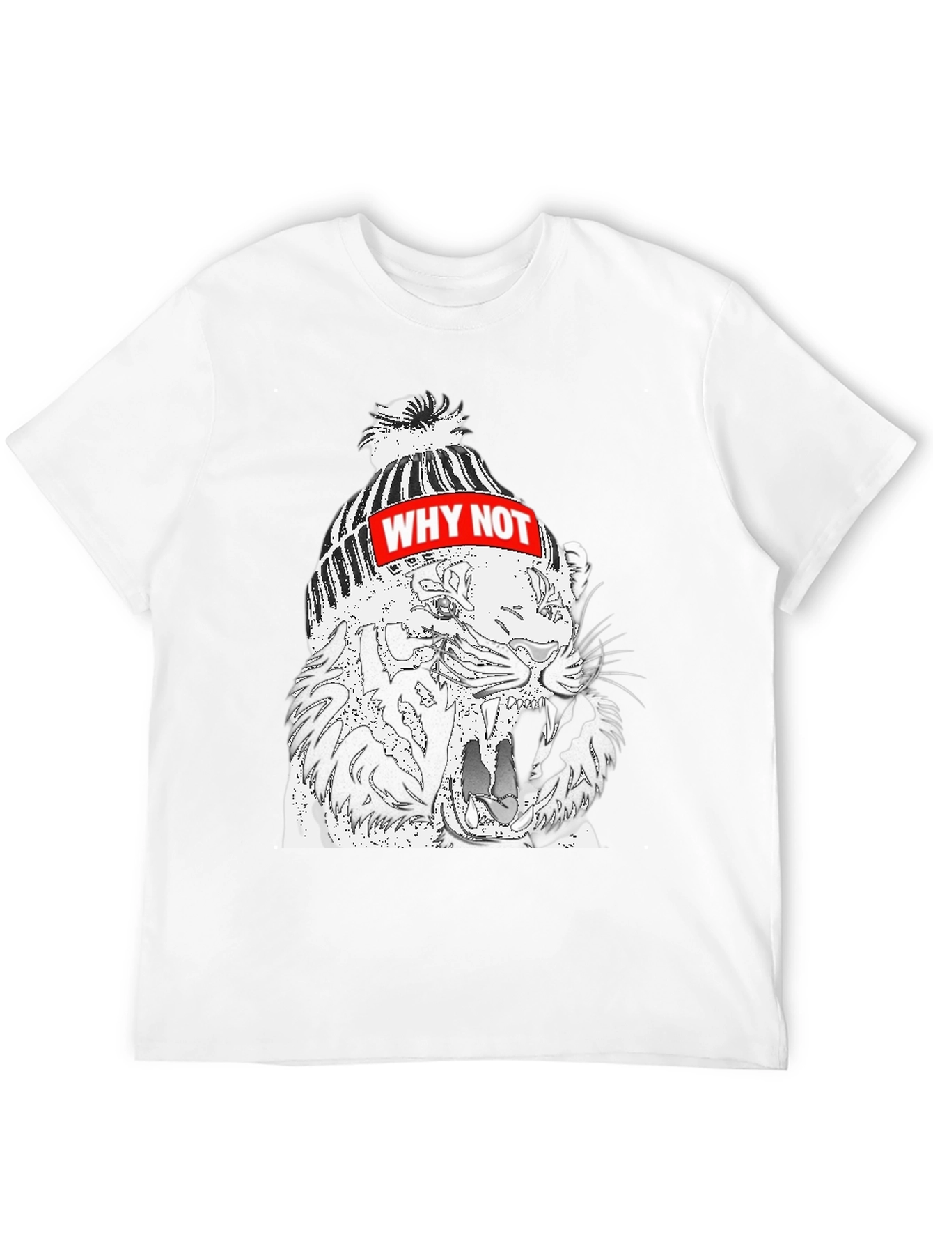 Why Not Tiger Graphic Black T-Shirt
