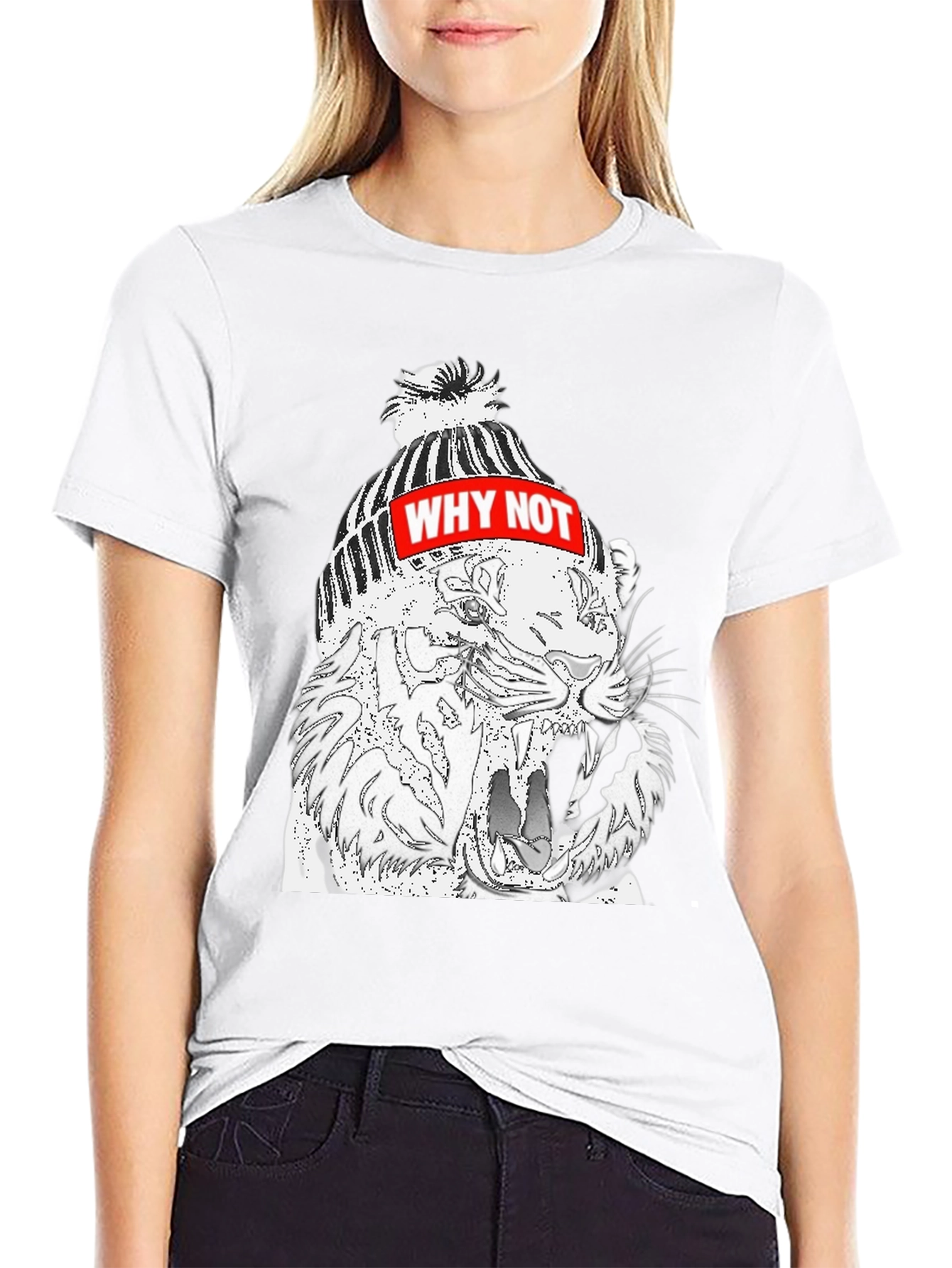 Why Not Tiger Graphic Black T-Shirt