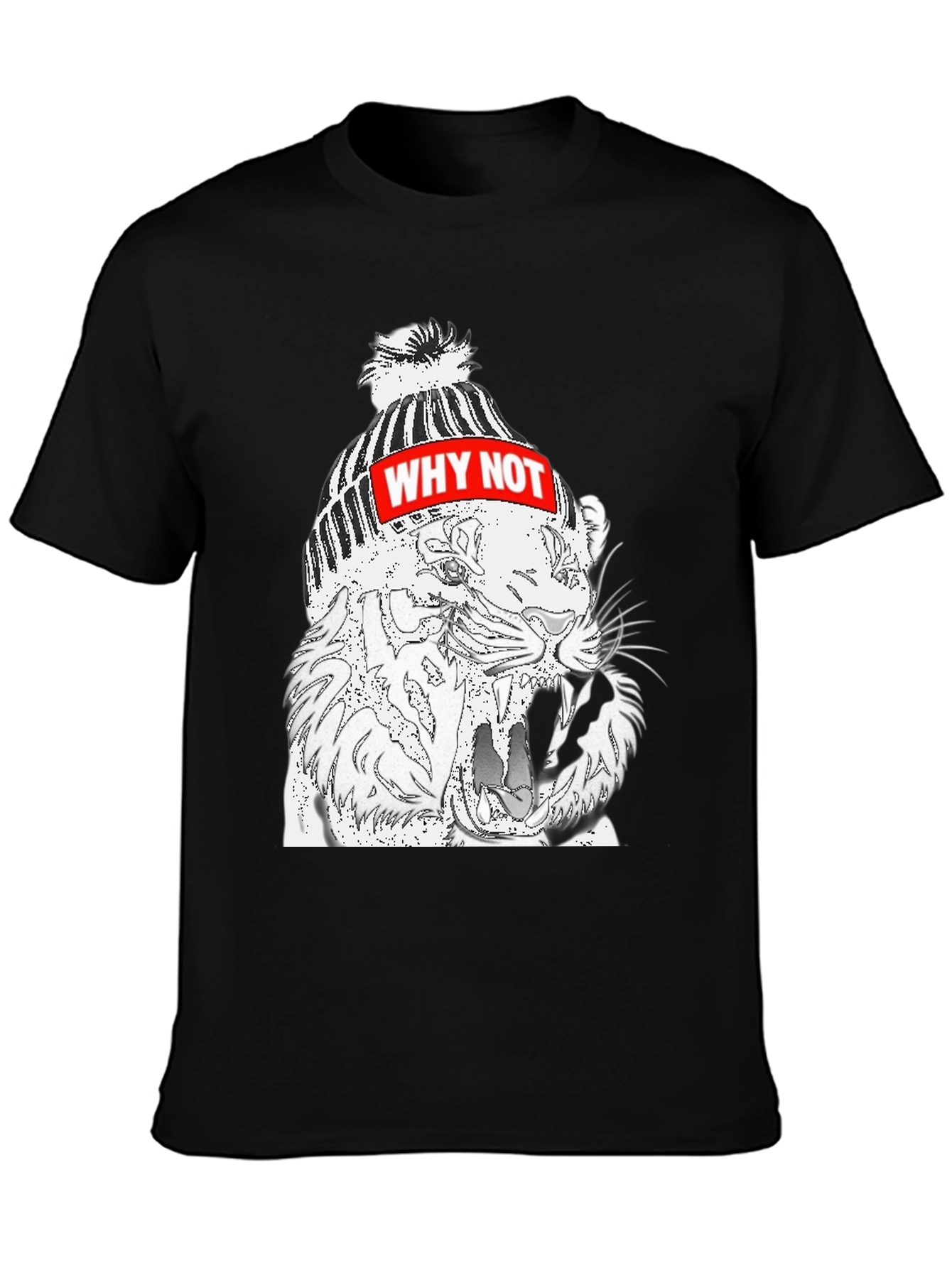 Why Not Tiger Graphic Black T-Shirt