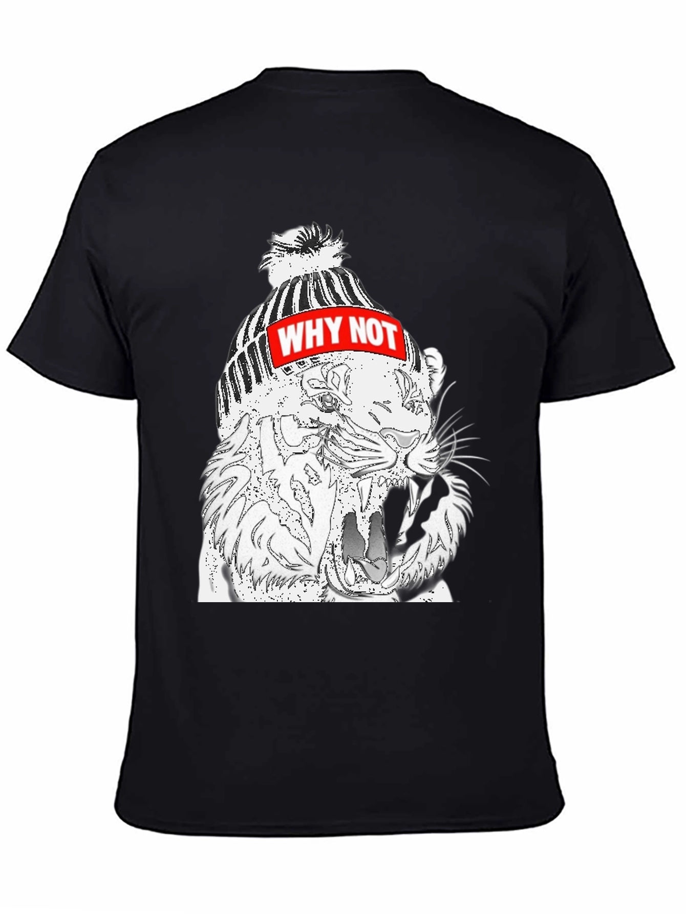 Why Not Tiger Graphic Black T-Shirt