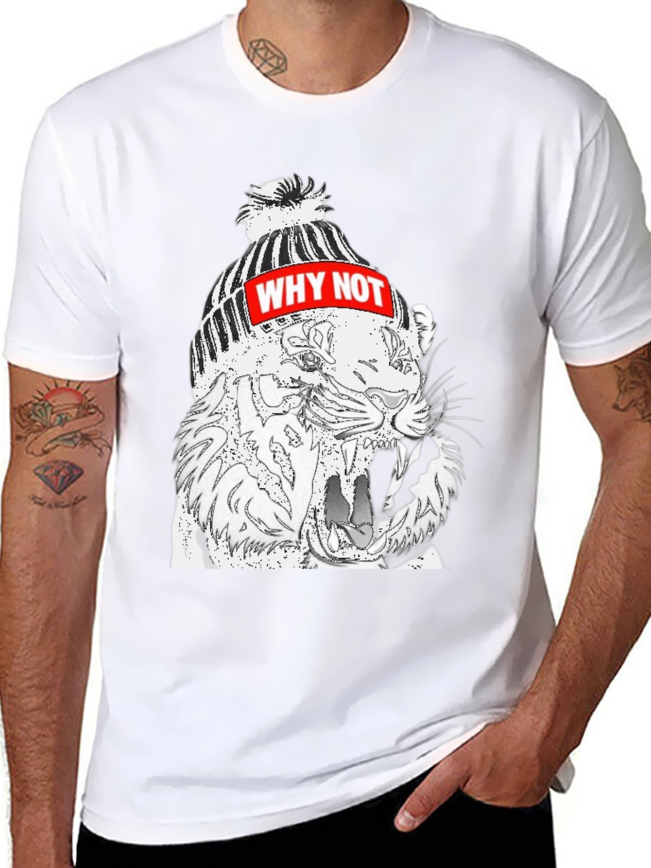 Why Not Tiger Graphic Black T-Shirt