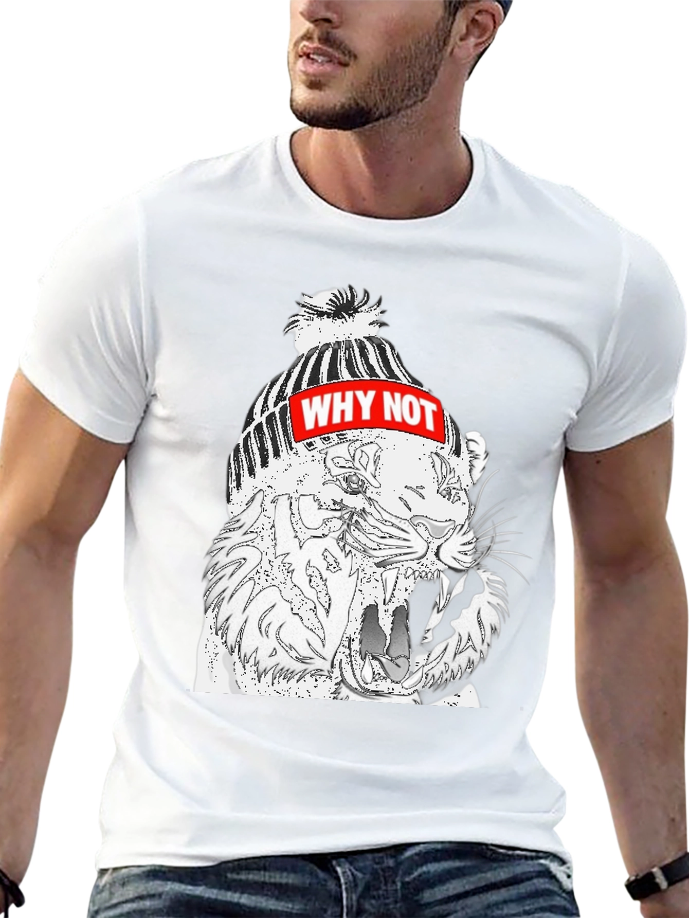 Why Not Tiger Graphic Black T-Shirt