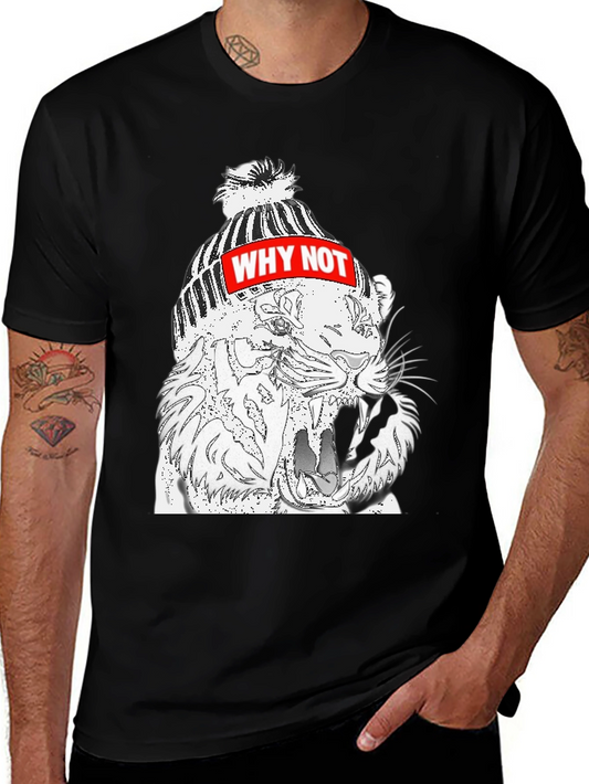 Why Not Tiger Graphic Black T-Shirt