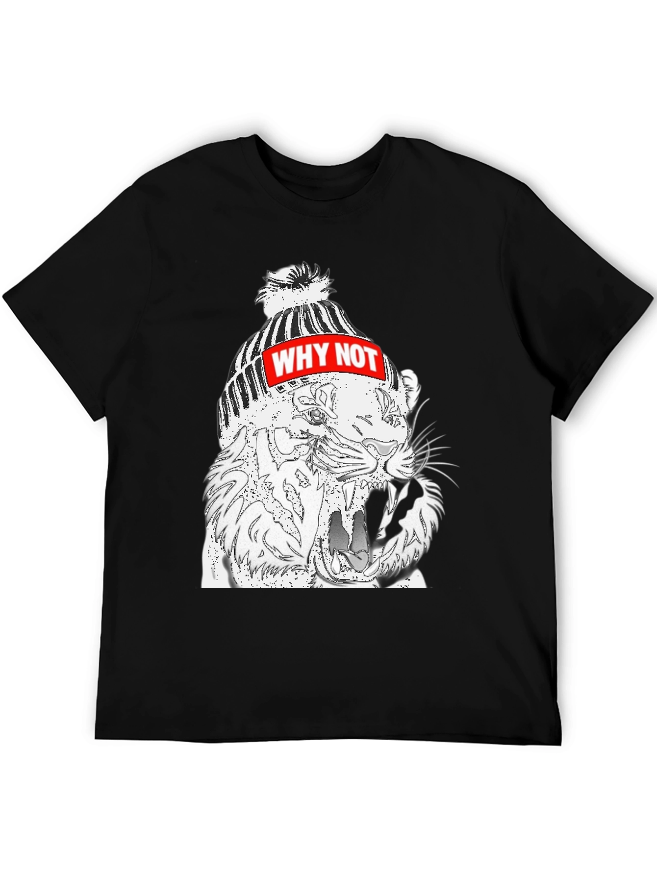 Why Not Tiger Graphic Black T-Shirt