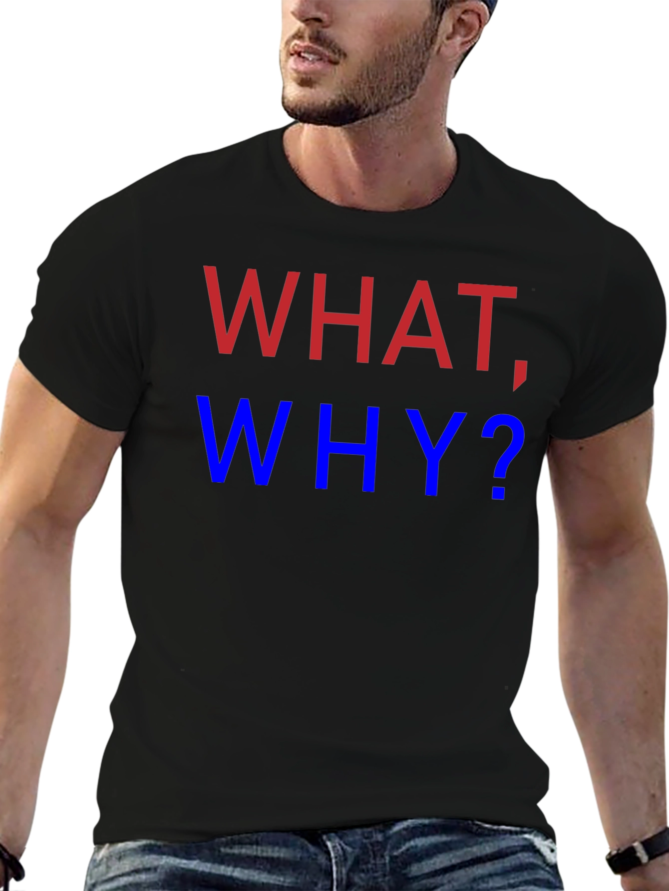What Why? Graphic Tee - Mens Black T-Shirt