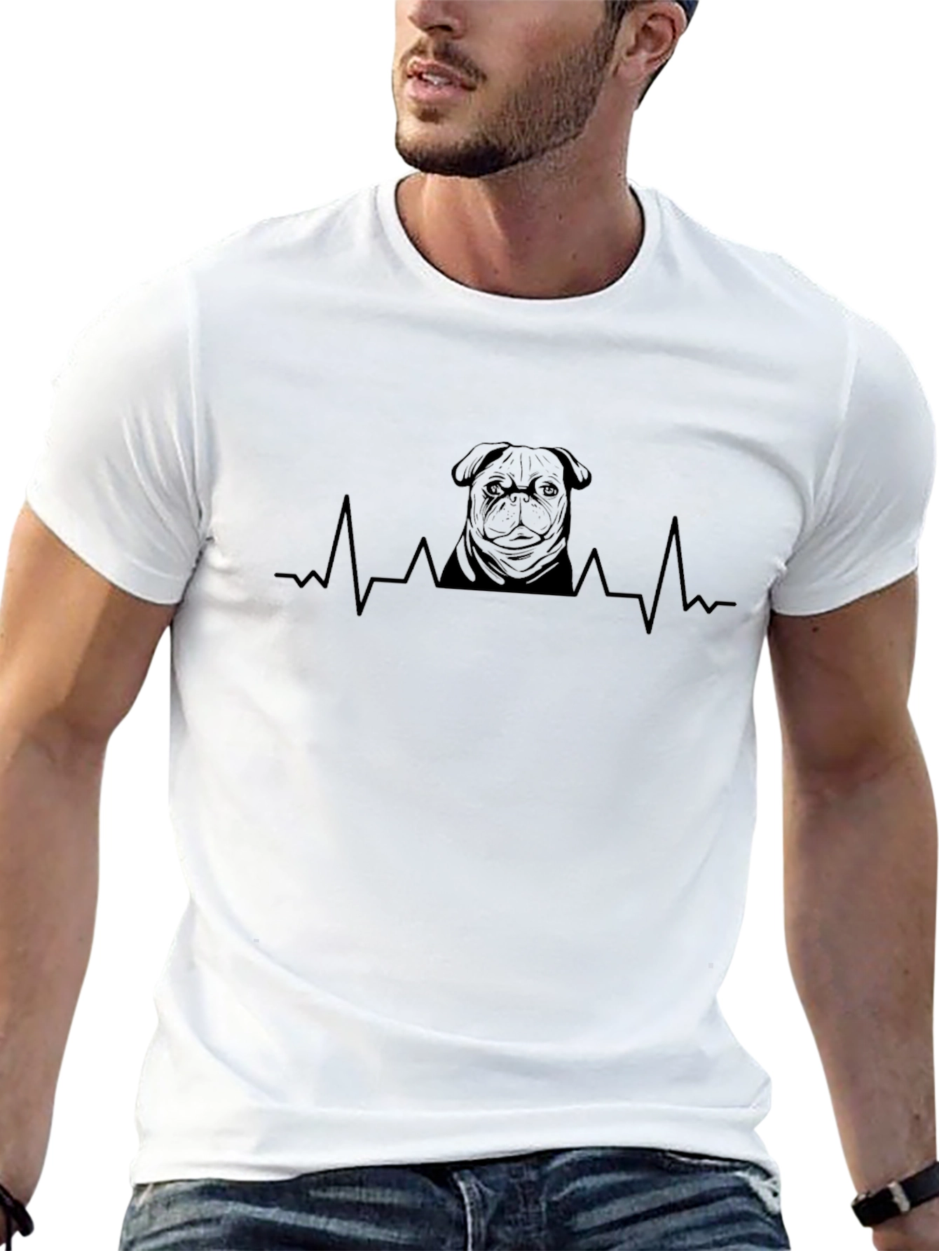 Pug Life Heartbeat Black T-Shirt