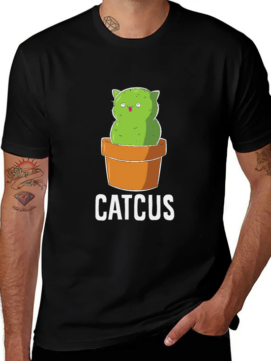 Cactus Cat Mexican Cactus Cinco De Mayo Catcus Lightweight Cotton T-Shirt – Daily Comfort Graphic Shirt