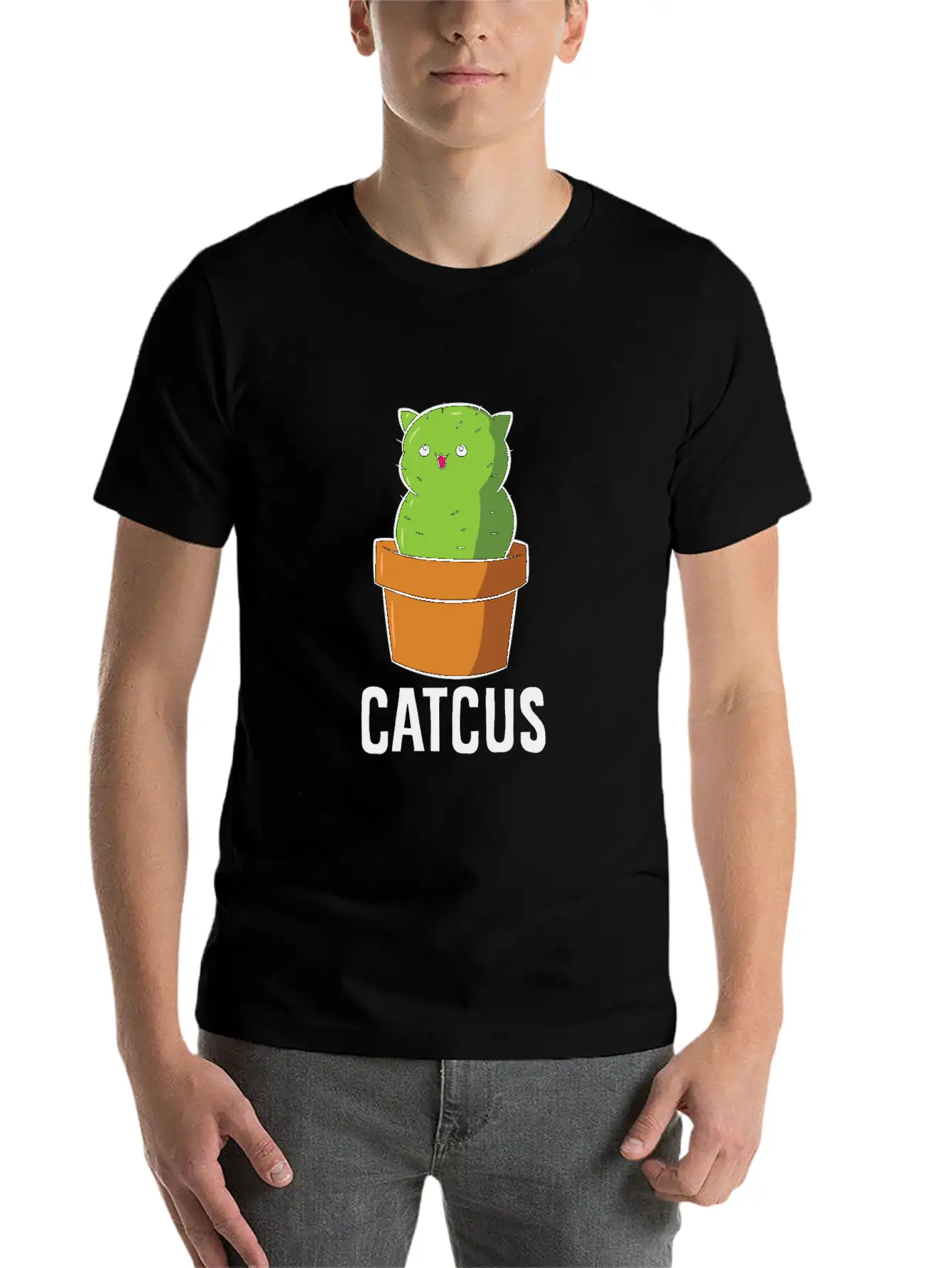 Cactus Cat Mexican Cactus Cinco De Mayo Catcus Lightweight Cotton T-Shirt – Daily Comfort Graphic Shirt