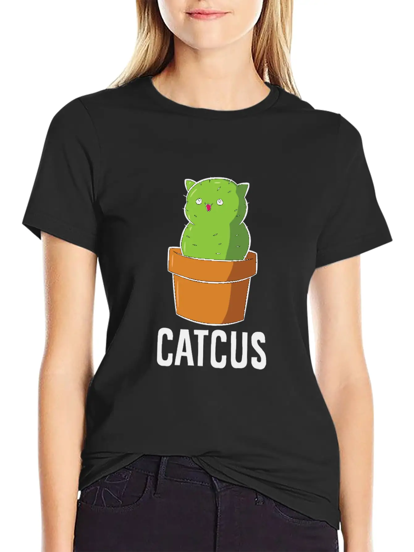 Cactus Cat Mexican Cactus Cinco De Mayo Catcus Lightweight Cotton T-Shirt – Daily Comfort Graphic Shirt
