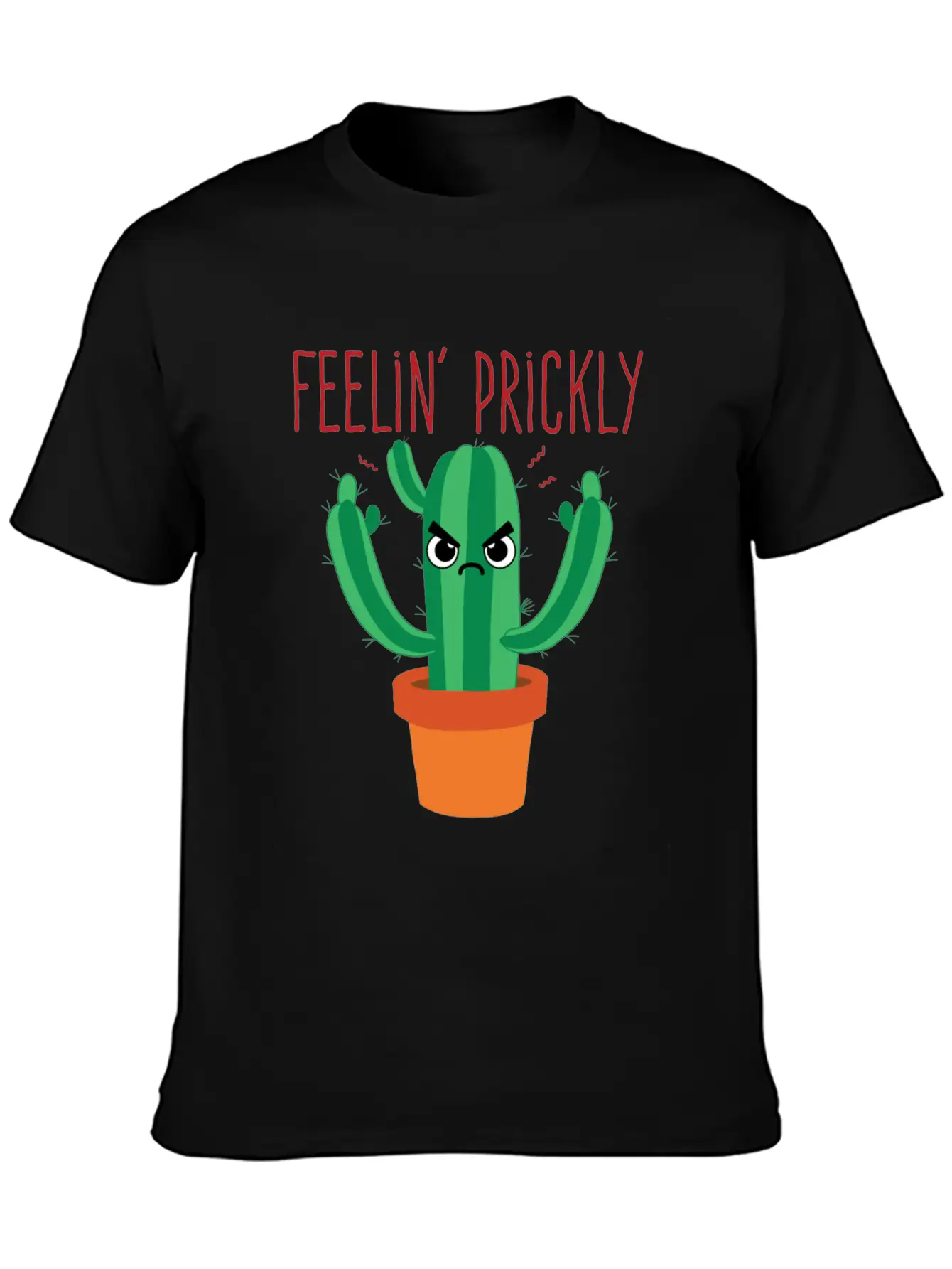 Cactus Shirt - Feelin' Prickly Lightweight Cotton T-Shirt – Daily Comfort Graphic Shirt