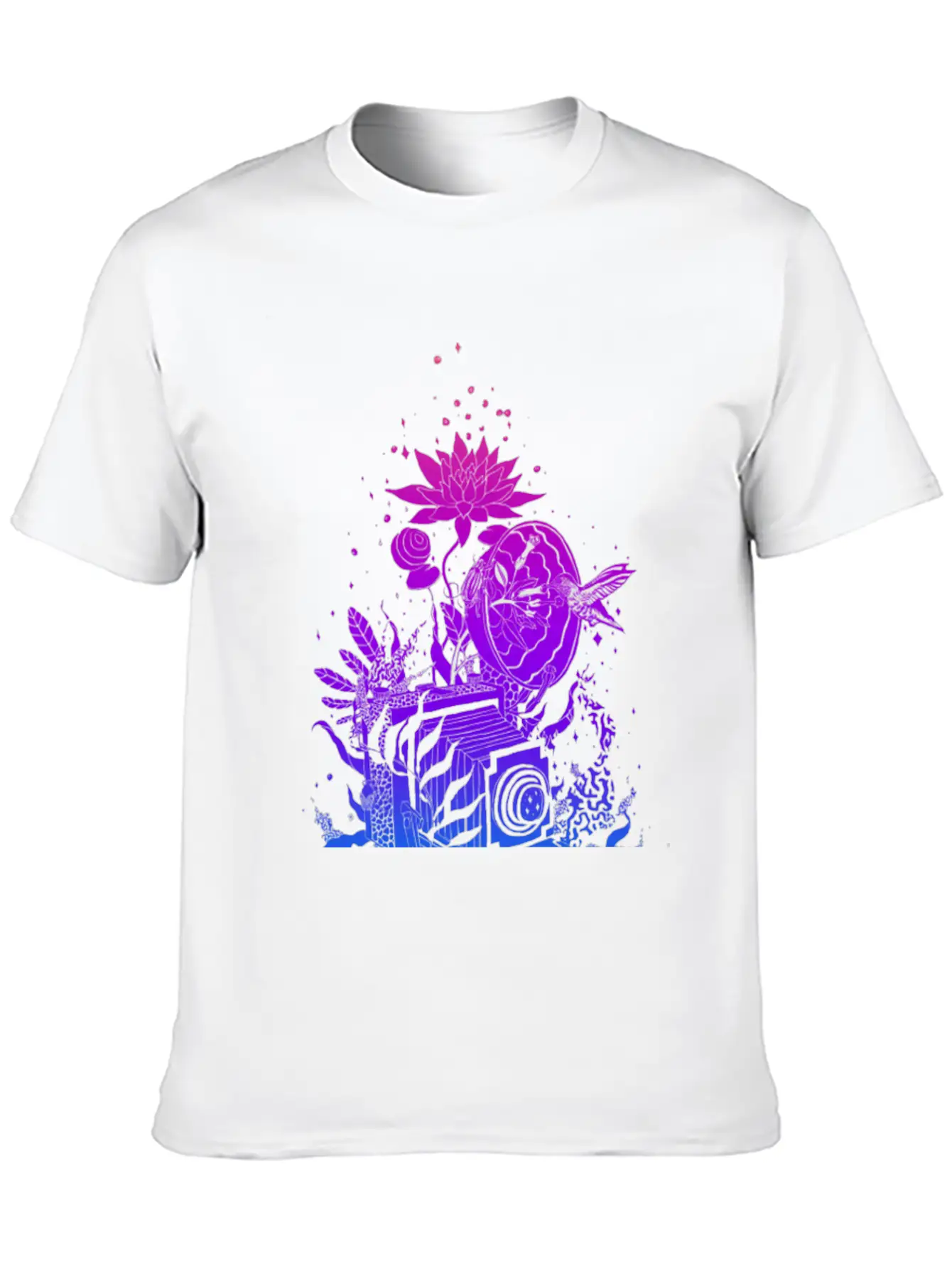 Camera With Plants Lightweight Cotton T-Shirt – Daily Comfort Graphic Shirt