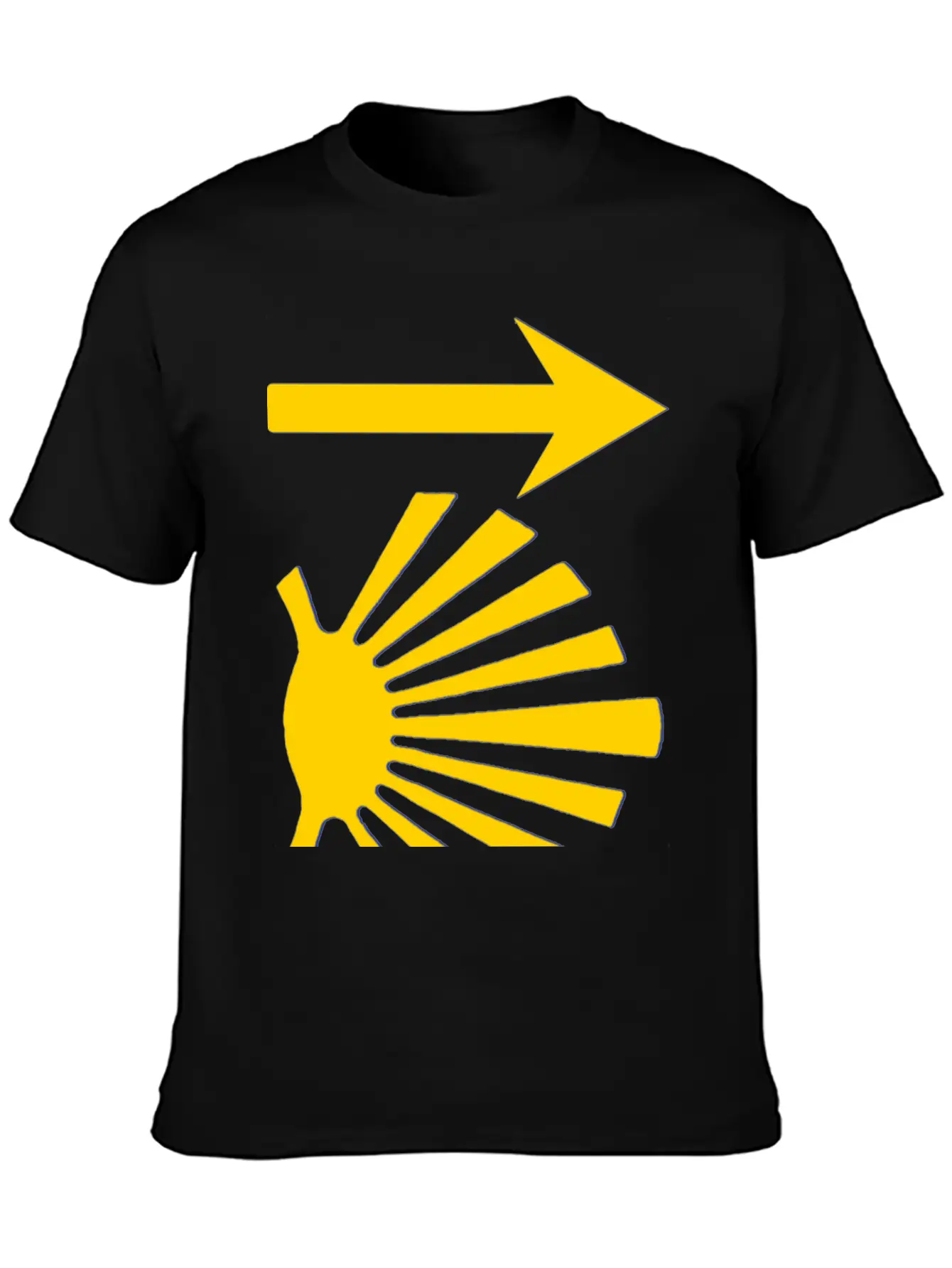 Camino De Santiago Yellow Arrow Scallop Shell Lightweight Cotton T-Shirt – Daily Comfort Graphic Shirt