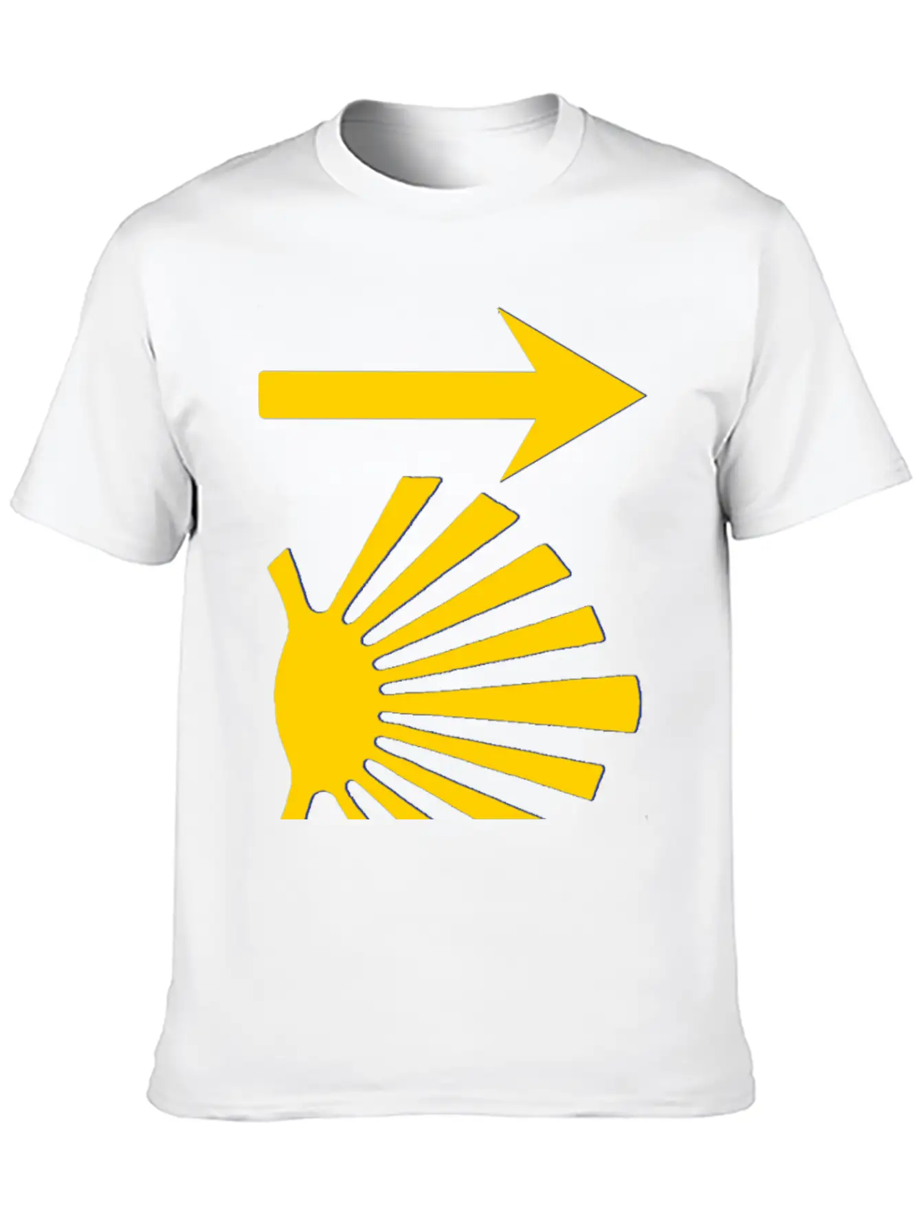 Camino De Santiago Yellow Arrow Scallop Shell Lightweight Cotton T-Shirt – Daily Comfort Graphic Shirt