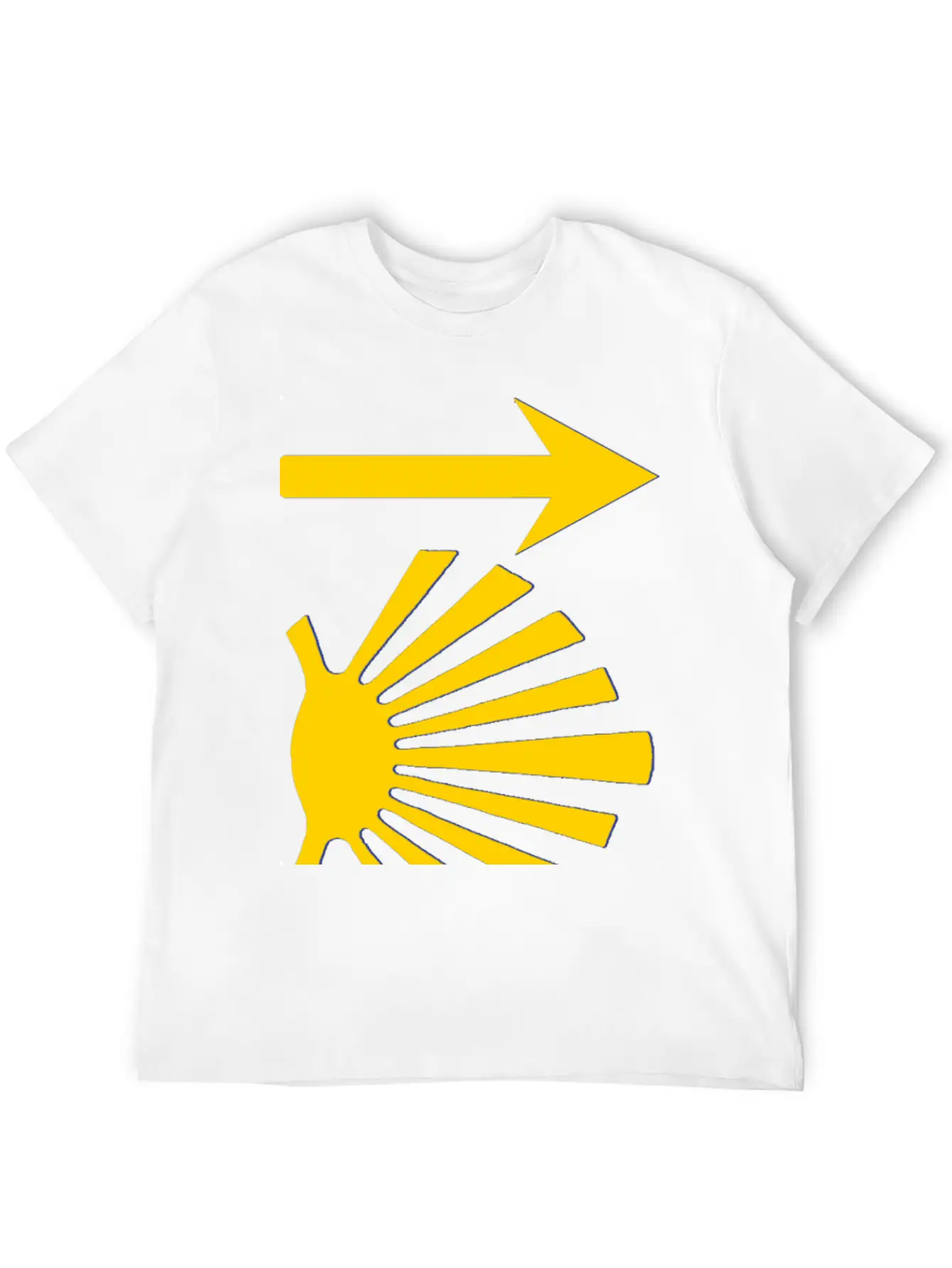 Camino De Santiago Yellow Arrow Scallop Shell Lightweight Cotton T-Shirt – Daily Comfort Graphic Shirt