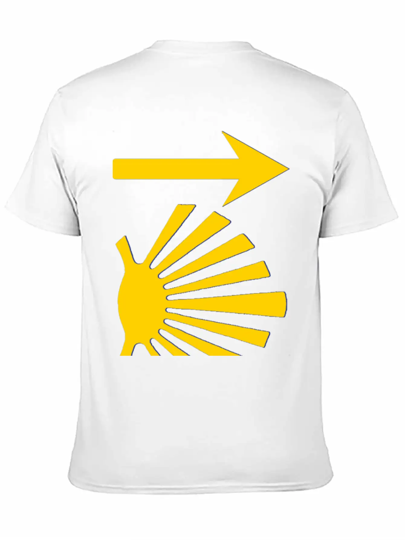 Camino De Santiago Yellow Arrow Scallop Shell Lightweight Cotton T-Shirt – Daily Comfort Graphic Shirt