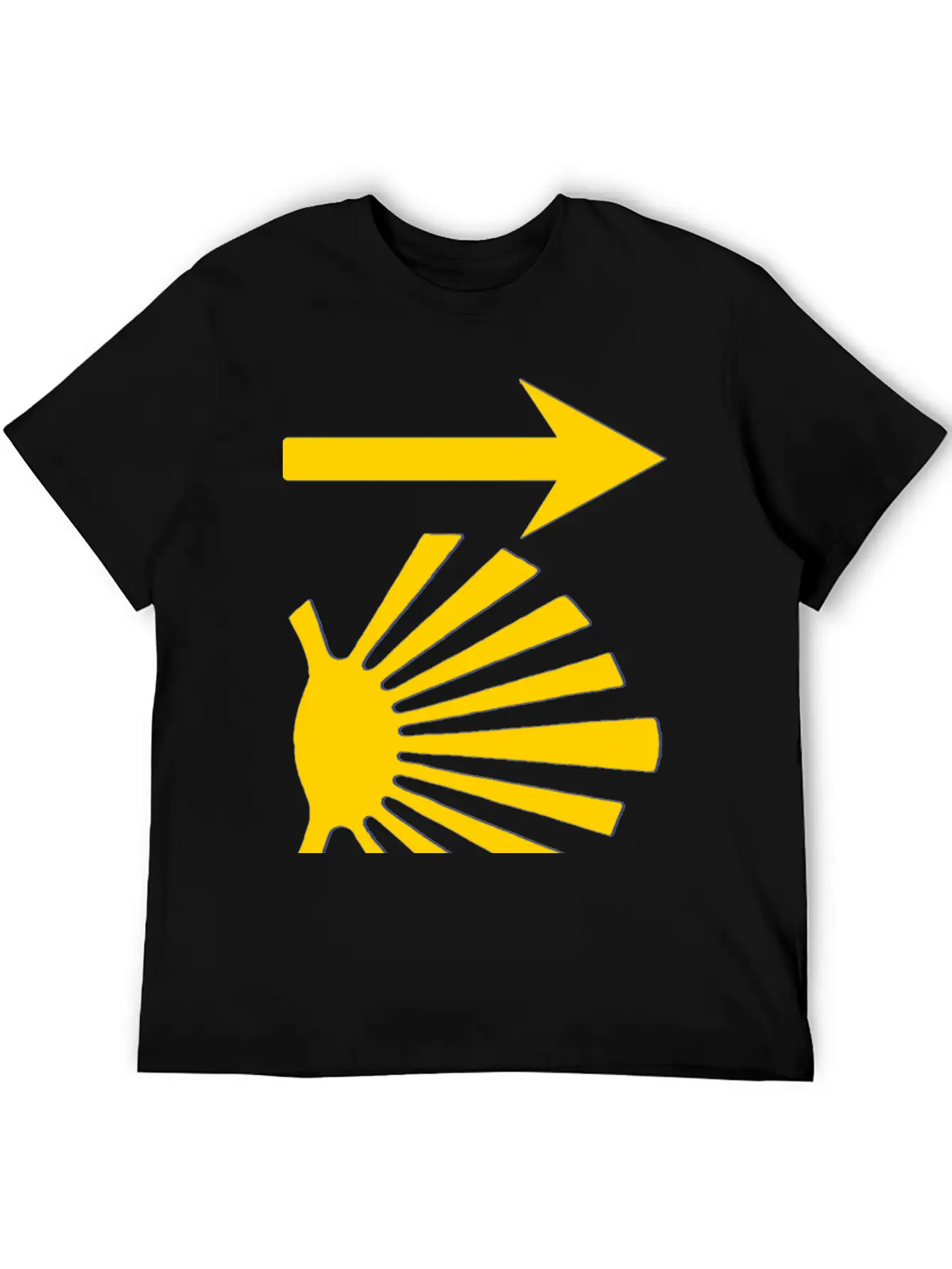 Camino De Santiago Yellow Arrow Scallop Shell Lightweight Cotton T-Shirt – Daily Comfort Graphic Shirt