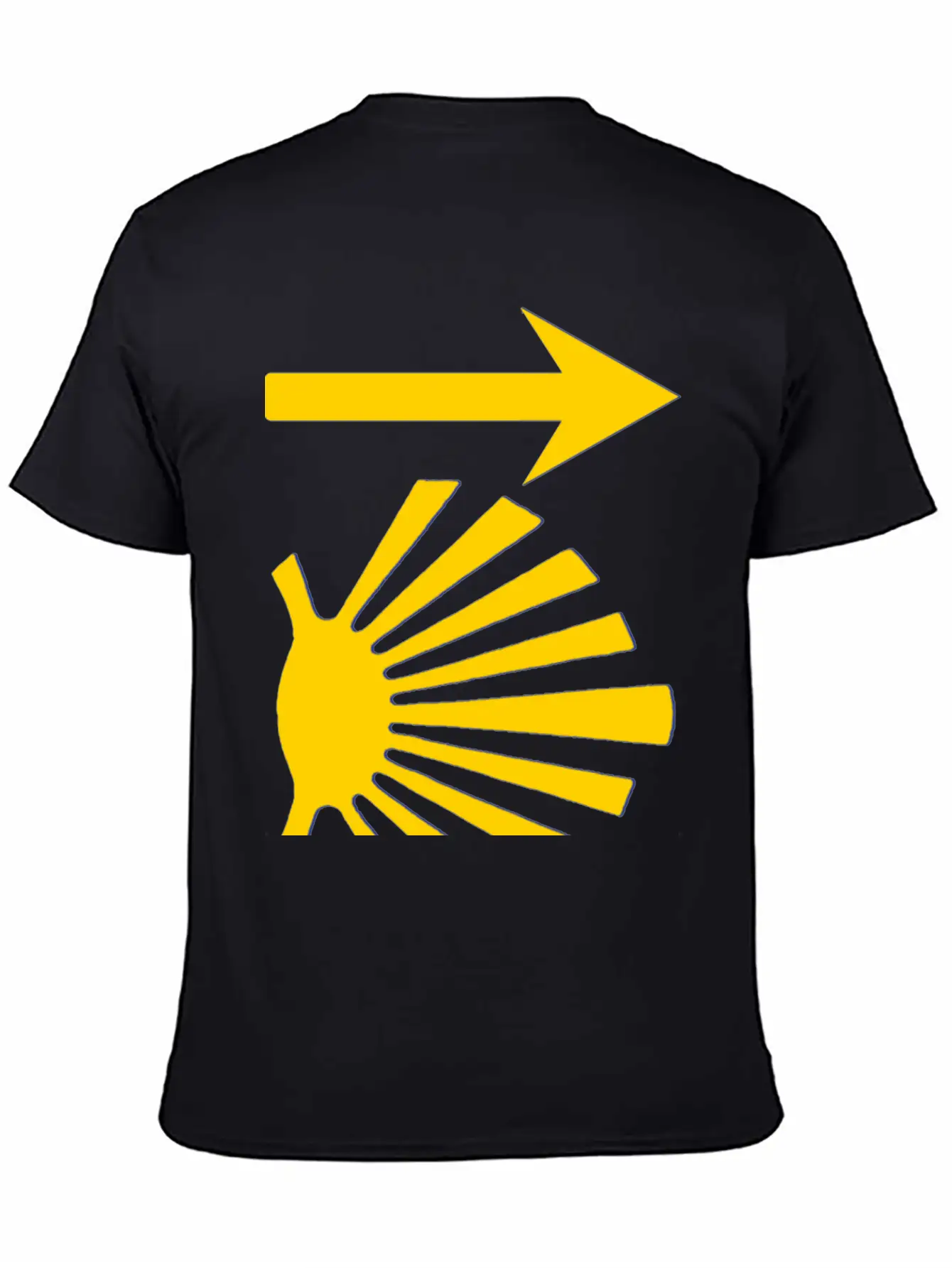 Camino De Santiago Yellow Arrow Scallop Shell Lightweight Cotton T-Shirt – Daily Comfort Graphic Shirt