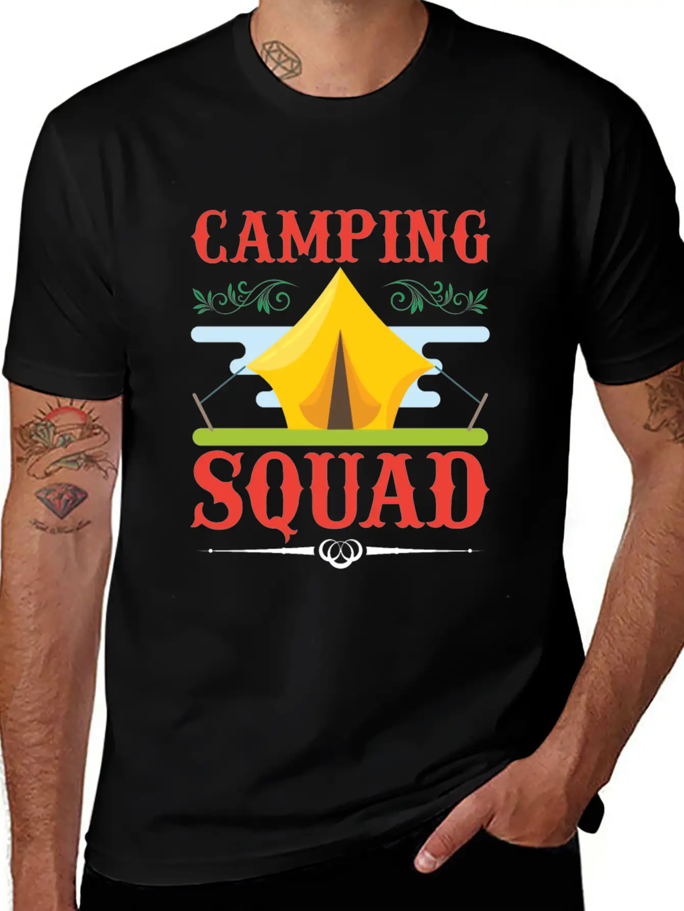 Camping Camping, Squad Camping Squad Lightweight Cotton T-Shirt – Daily Comfort Graphic Shirt
