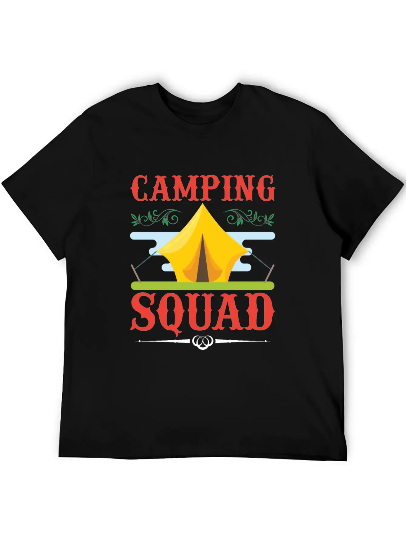 Camping Camping, Squad Camping Squad Lightweight Cotton T-Shirt – Daily Comfort Graphic Shirt