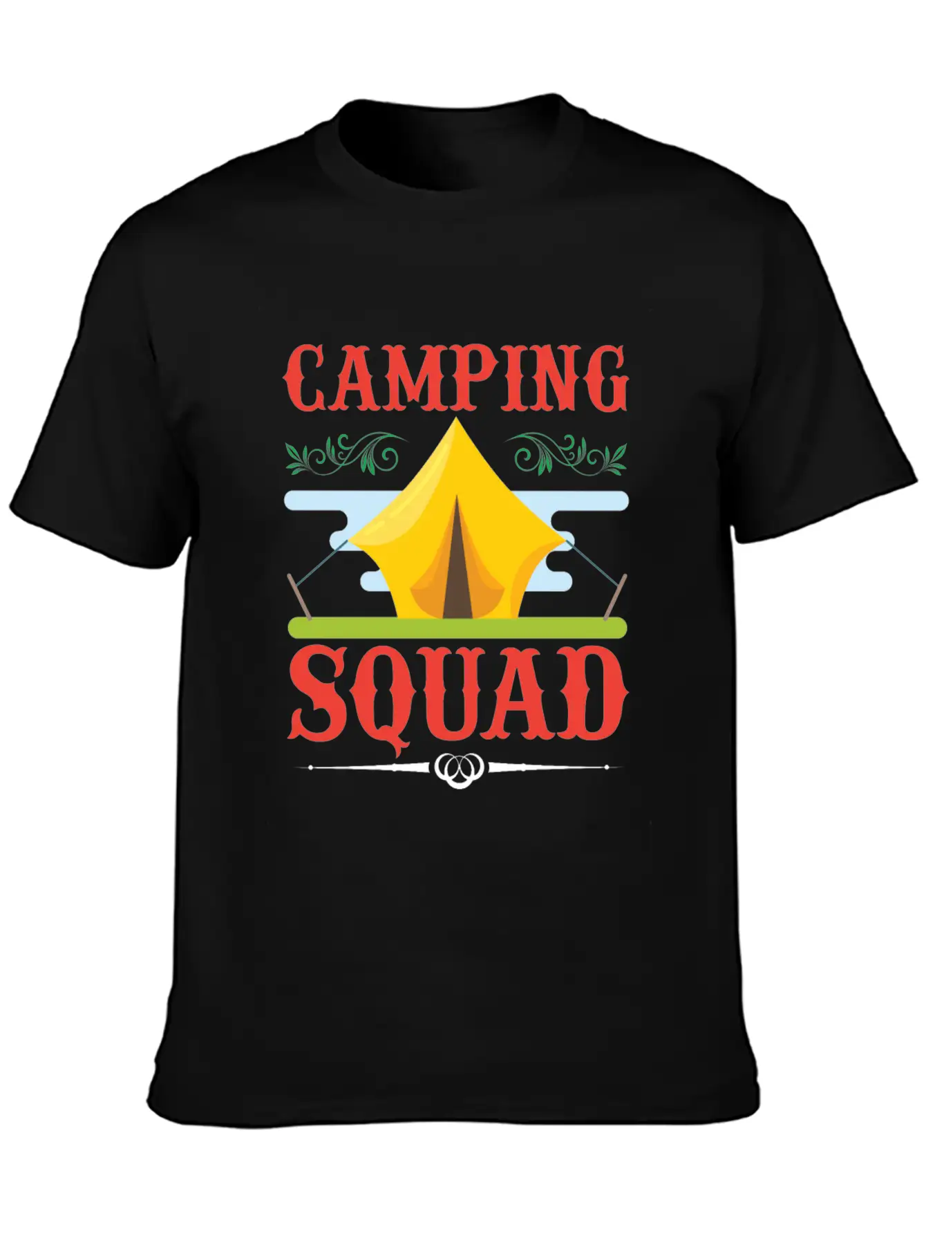 Camping Camping, Squad Camping Squad Lightweight Cotton T-Shirt – Daily Comfort Graphic Shirt