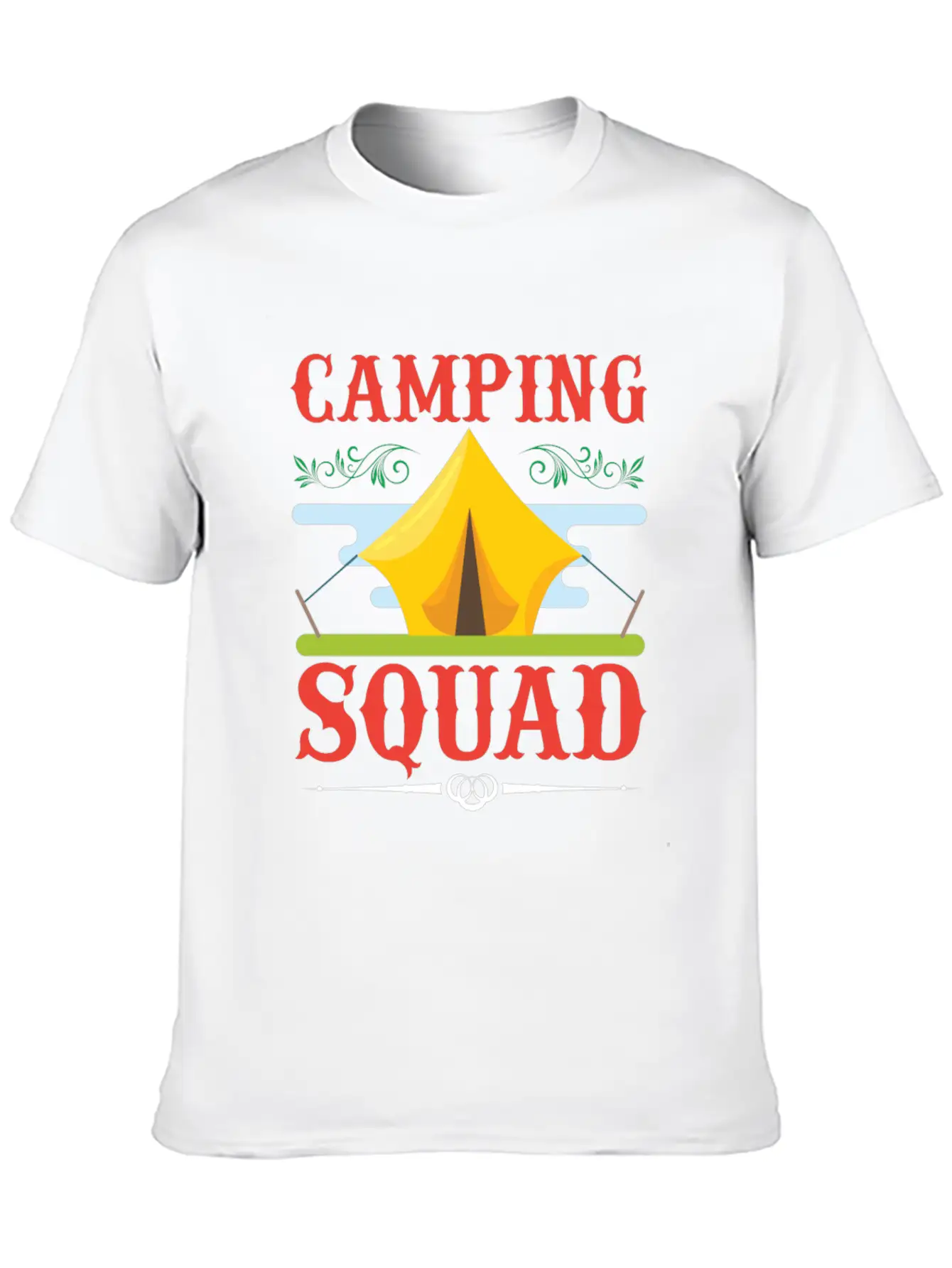 Camping Camping, Squad Camping Squad Lightweight Cotton T-Shirt – Daily Comfort Graphic Shirt