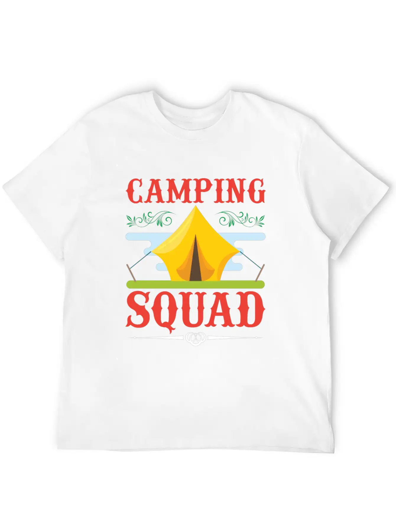 Camping Camping, Squad Camping Squad Lightweight Cotton T-Shirt – Daily Comfort Graphic Shirt