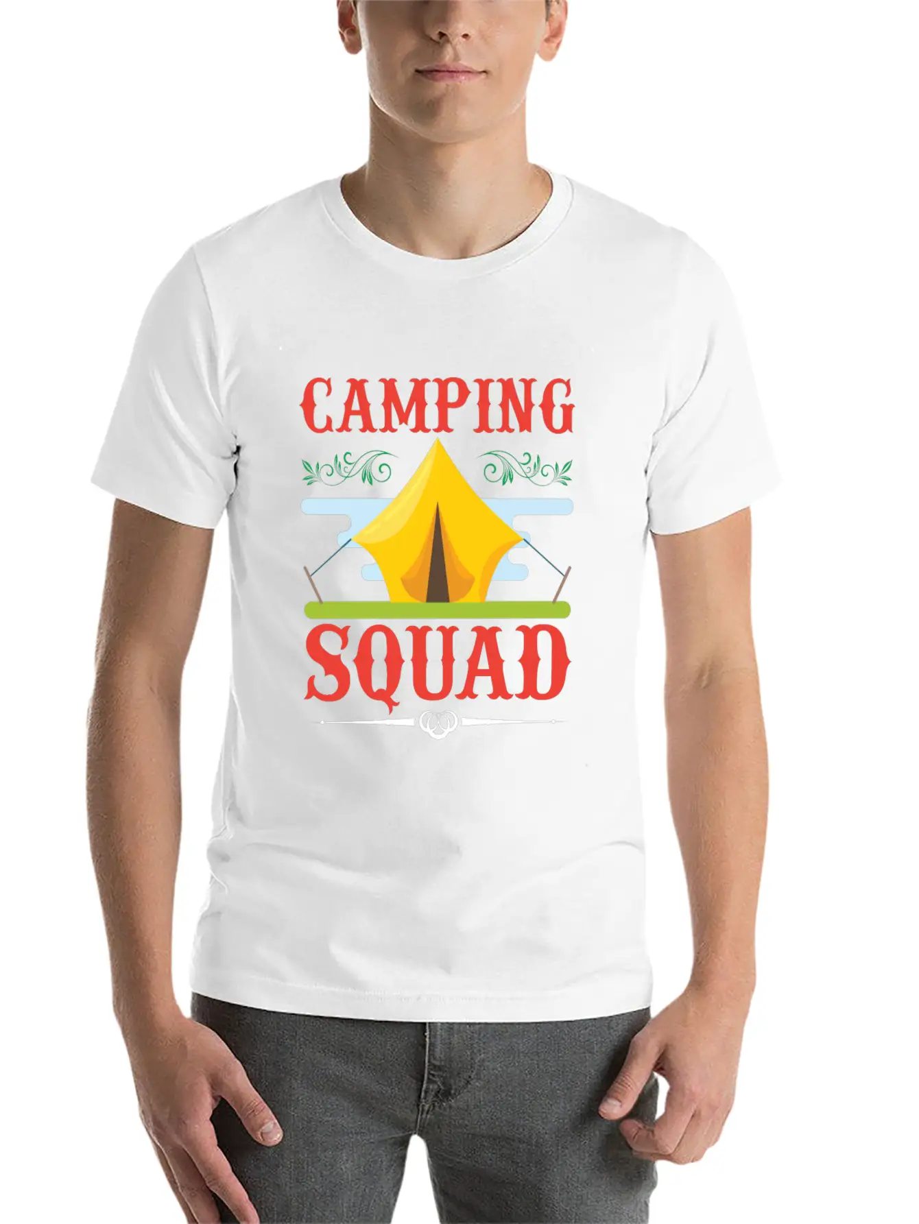 Camping Camping, Squad Camping Squad Lightweight Cotton T-Shirt – Daily Comfort Graphic Shirt