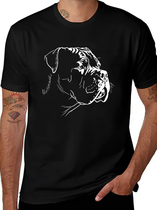 Cane Corso Face Gentle Giant Silhouette Line Art Lightweight Cotton T-Shirt – Daily Comfort Graphic Shirt