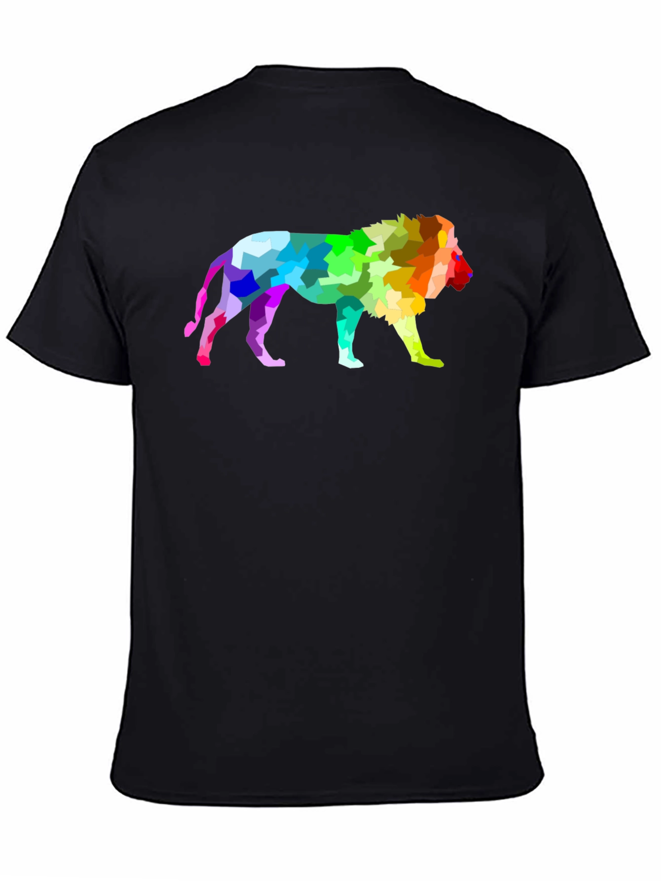 Rainbow Lion Graphic Tee - Mens Black T-Shirt