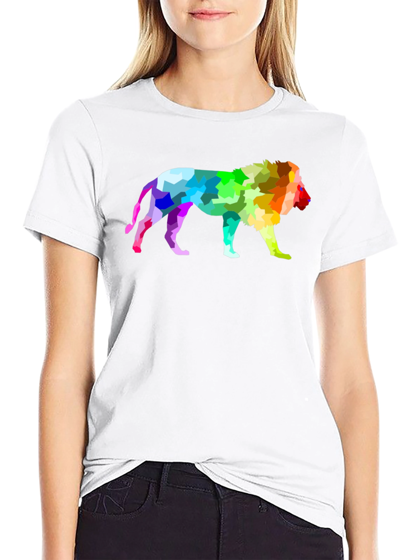 Rainbow Lion Graphic Tee - Mens Black T-Shirt