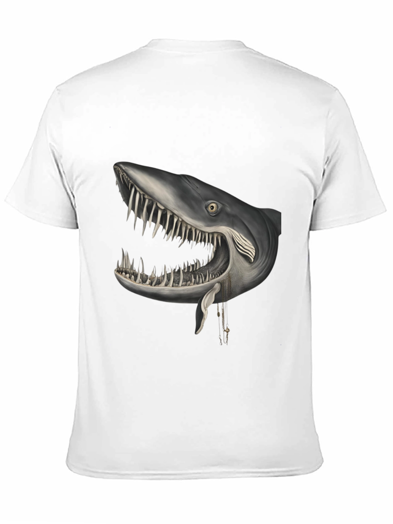 Shark Head Graphic Print Crew Neck T-Shirt